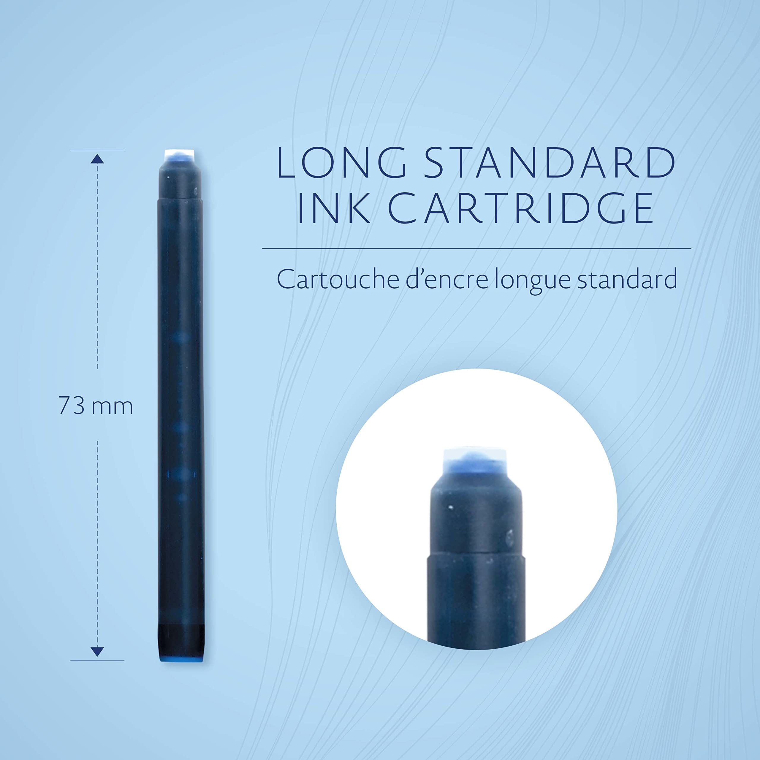 Waterman Fountain Pen Refills - Long Cartridges, Mysterious Blue Ink | 8 Count 3