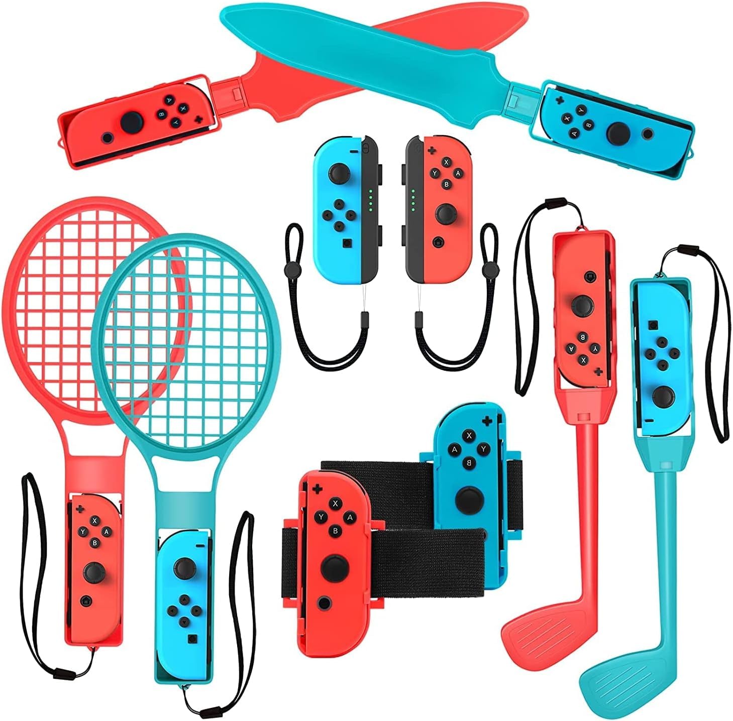 HLRAO 10 in 1 Nintendo Switch Sports Accessories Bundle for Switch & OLED Model