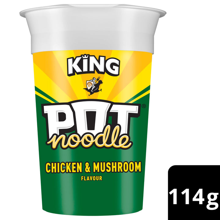 Pot Noodle King Chicken & Mushroom Instant Noodle Snack 114g
