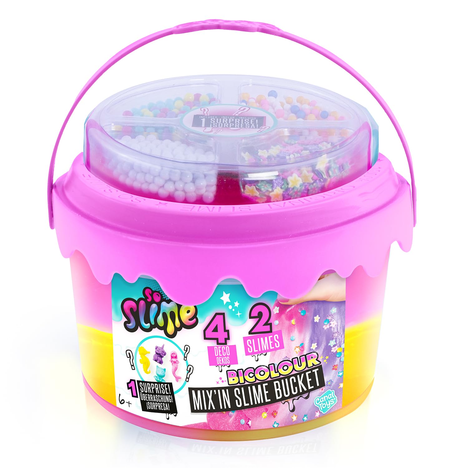 Mix'in Slime Bucket – 400 g sensorischer Schleim mit Überraschungsfigur und Dekorationen 6