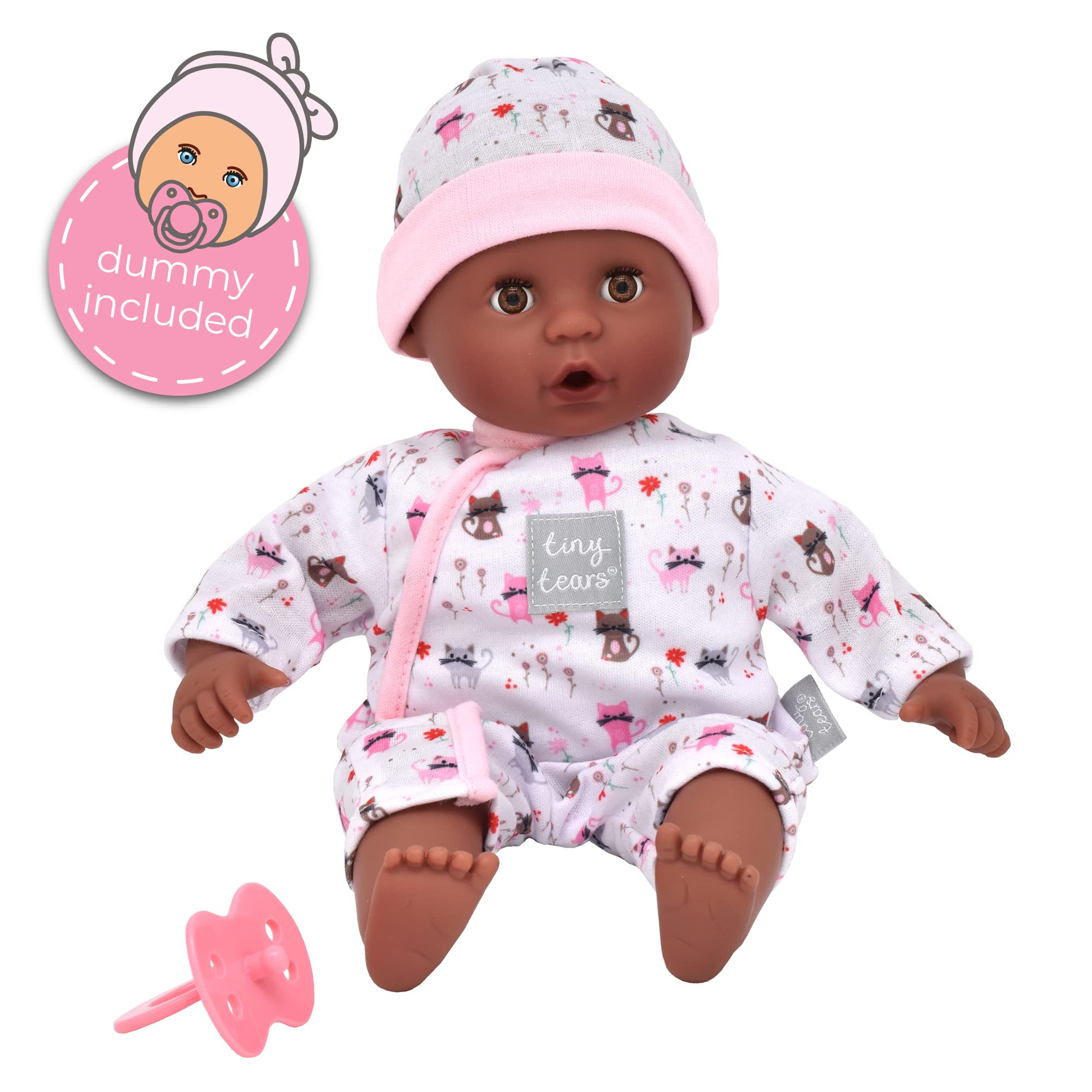 Tiny Tears Teeny Baby Doll - 30cm Soft Body with Sleeping Eyes, Pink 3