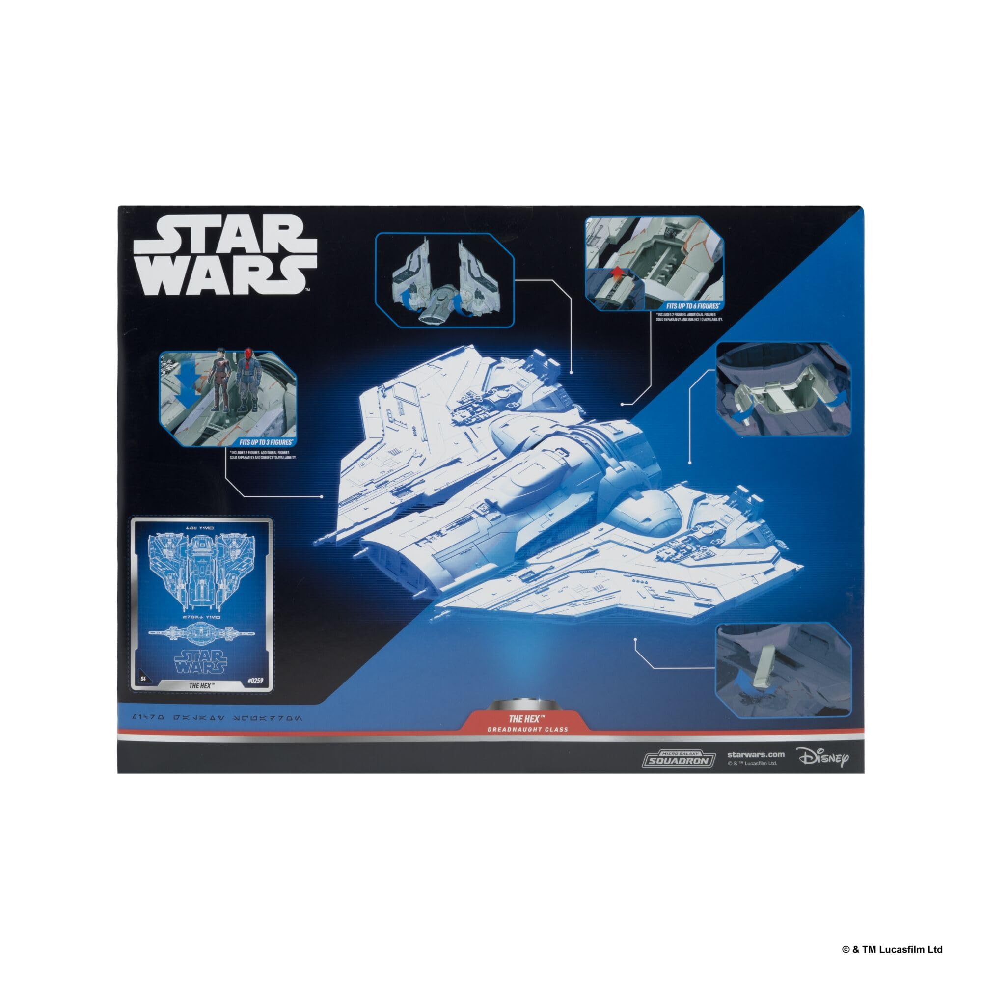 Jazwares Star Wars Micro Galaxy Squadron The Hex - 9-Inch Vehicle with 2 Micro Figures 9