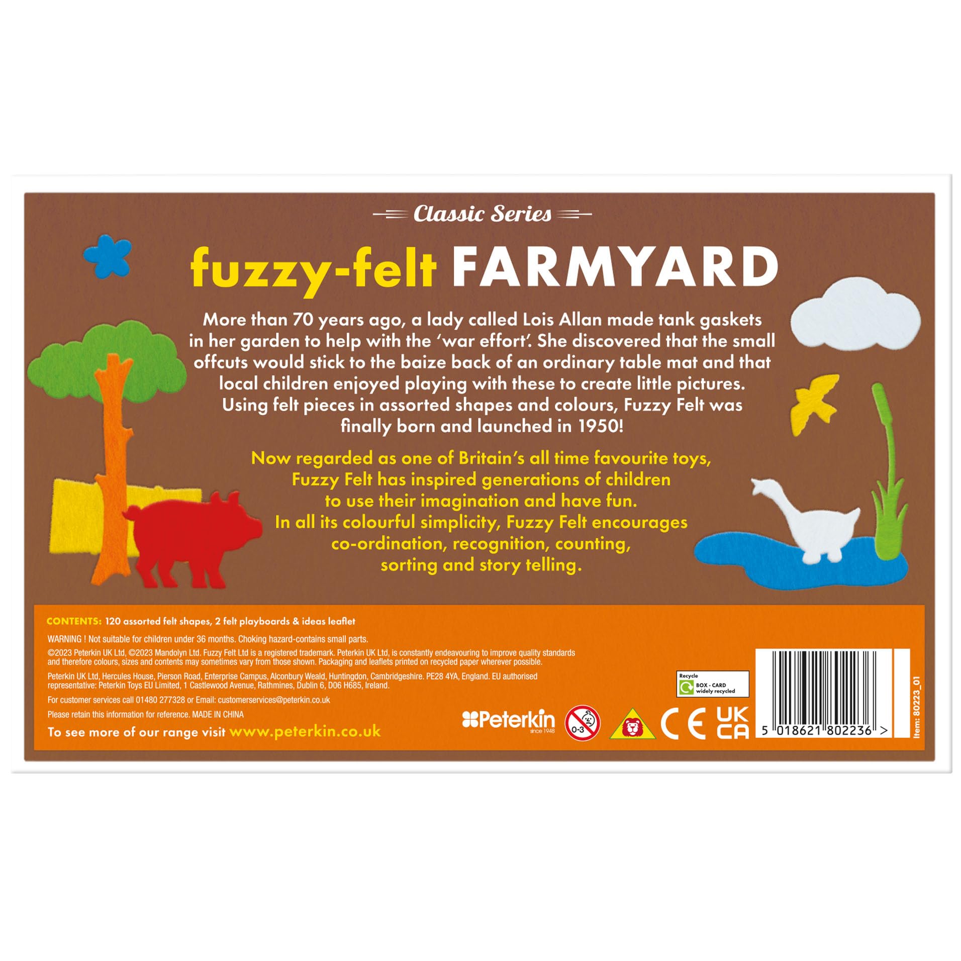 Fuzzy Felt Farmyard Drawer Set - 350+ Assorted Shapes | Multicolour Felt Craft Kit 5