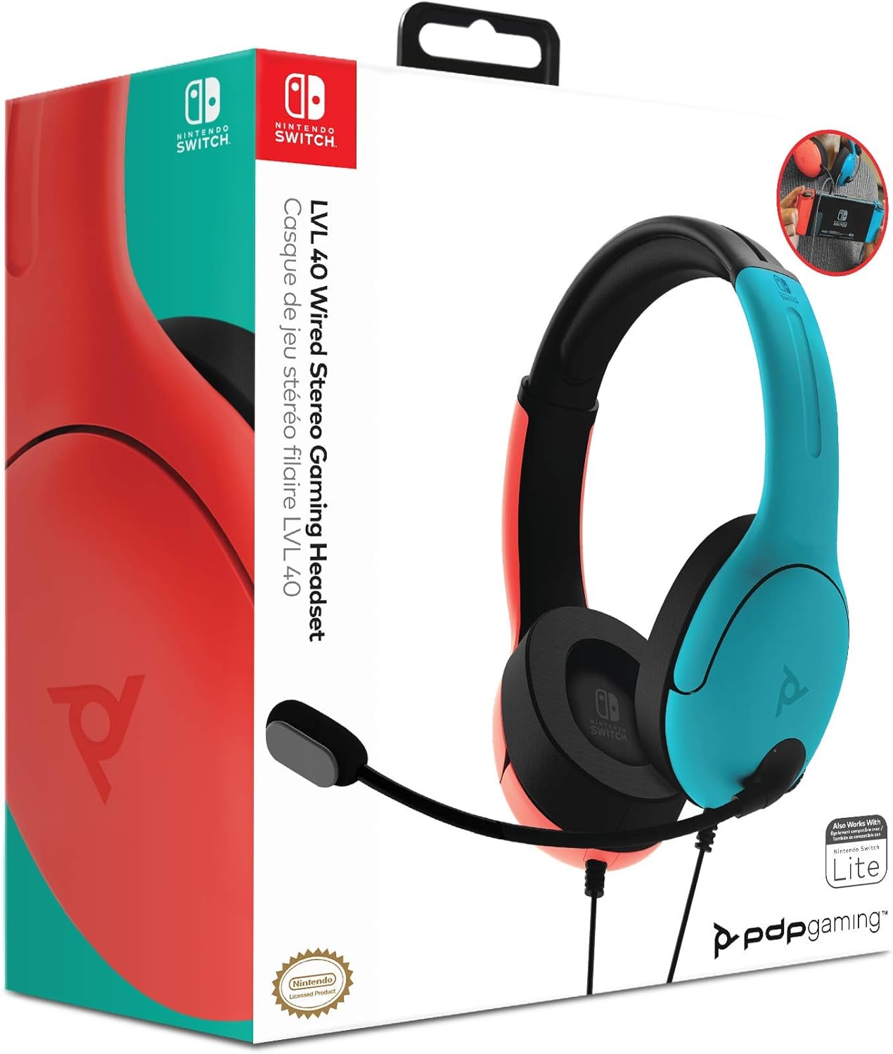 PDP LVL40 Kabelgebundenes Stereo-Headset für Nintendo Switch – Joy-Con Blau/Rot 11