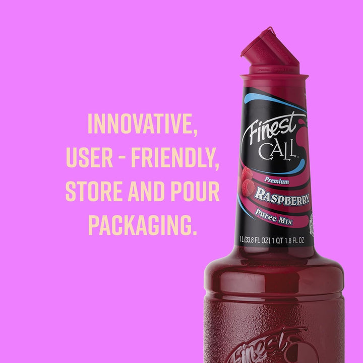 Finest Call Raspberry Puree - Premium Cocktail Mix for Drinks, Desserts & Sauces