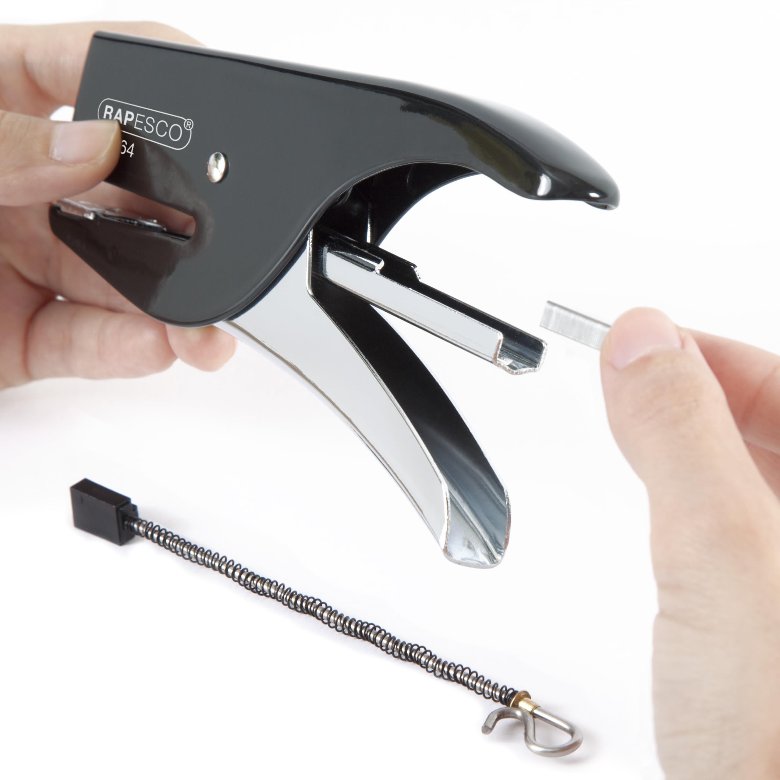 RAPESCO 1267 SP-64 Stapling Plier - 12 Sheet Capacity | Black Metal Construction | Includes 1000 Staples 4