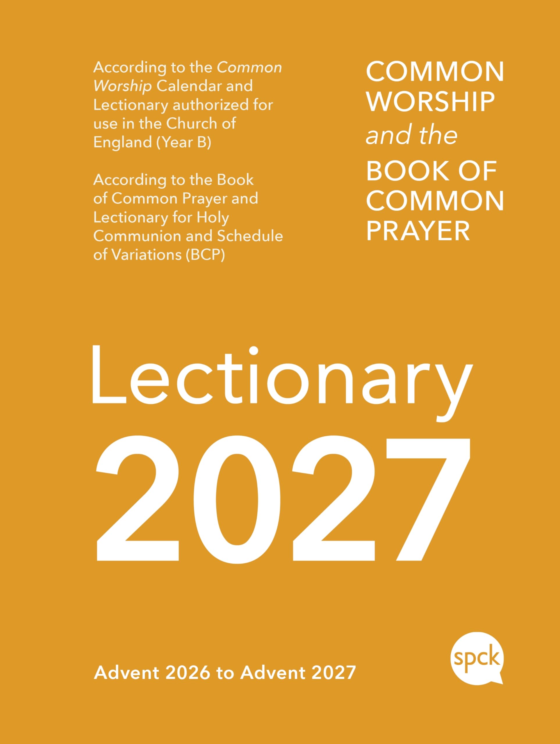 SPCK Common Worship Lectionary 2027 Spiral-Bound | Church of England Liturgical Calendar