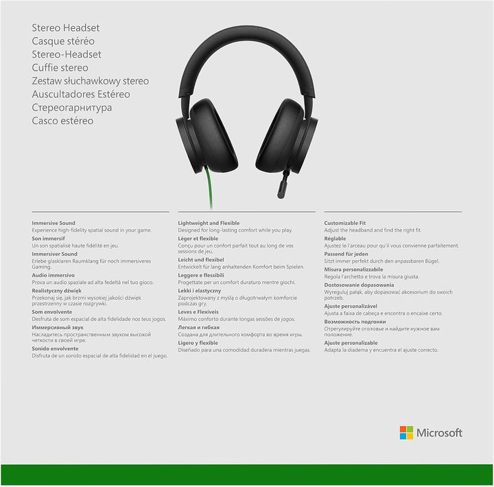 Xbox Stereo Headset for Xbox Series X|S, Xbox One, Windows PC – Wired Gaming Headset with 40mm Drivers, 3.5mm Jack, On-Ear Controls