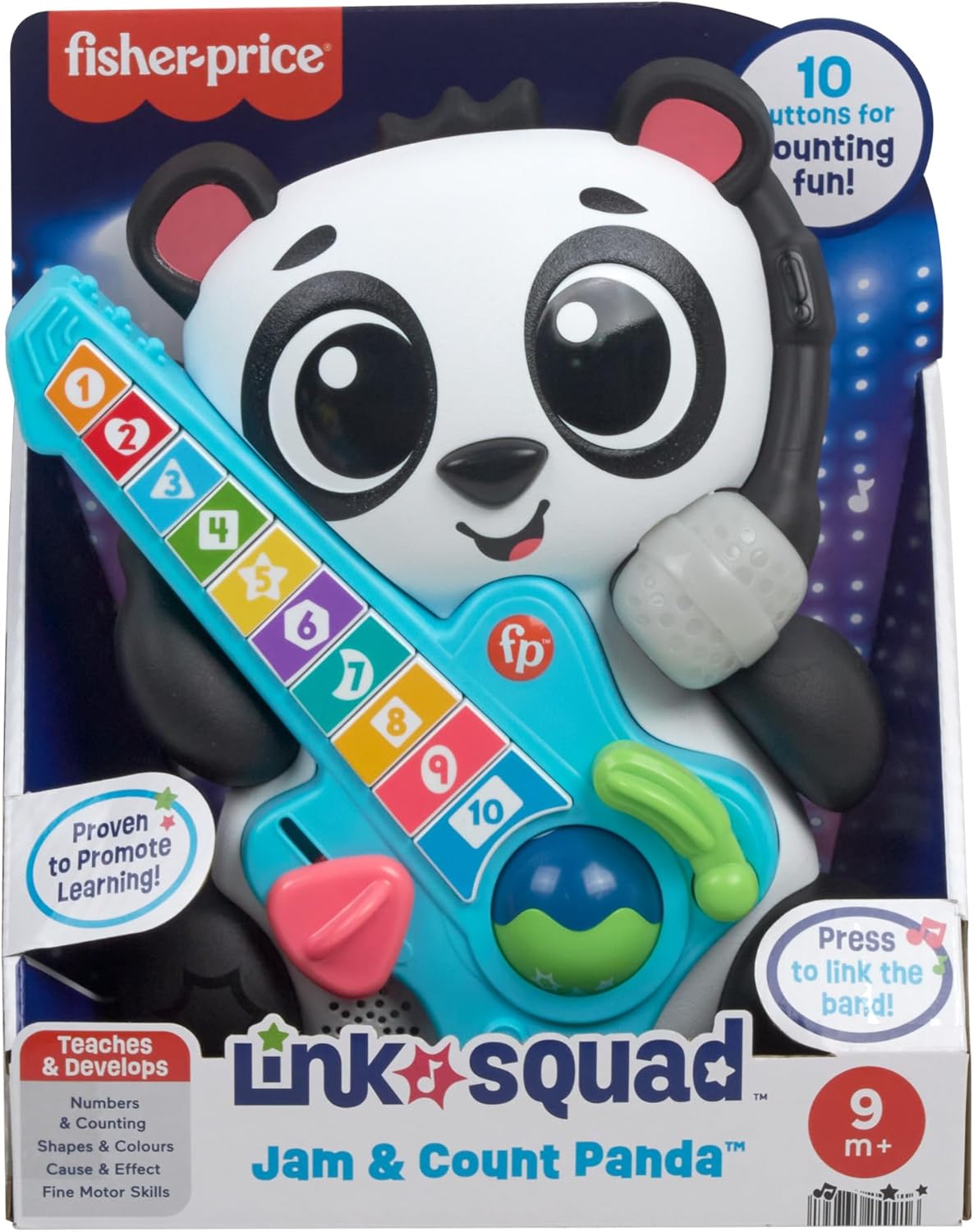 Fisher-Price Link Squad Jam & Count Panda - Musical Learning Toy with Lights & Sounds for Babies 9M+ 2