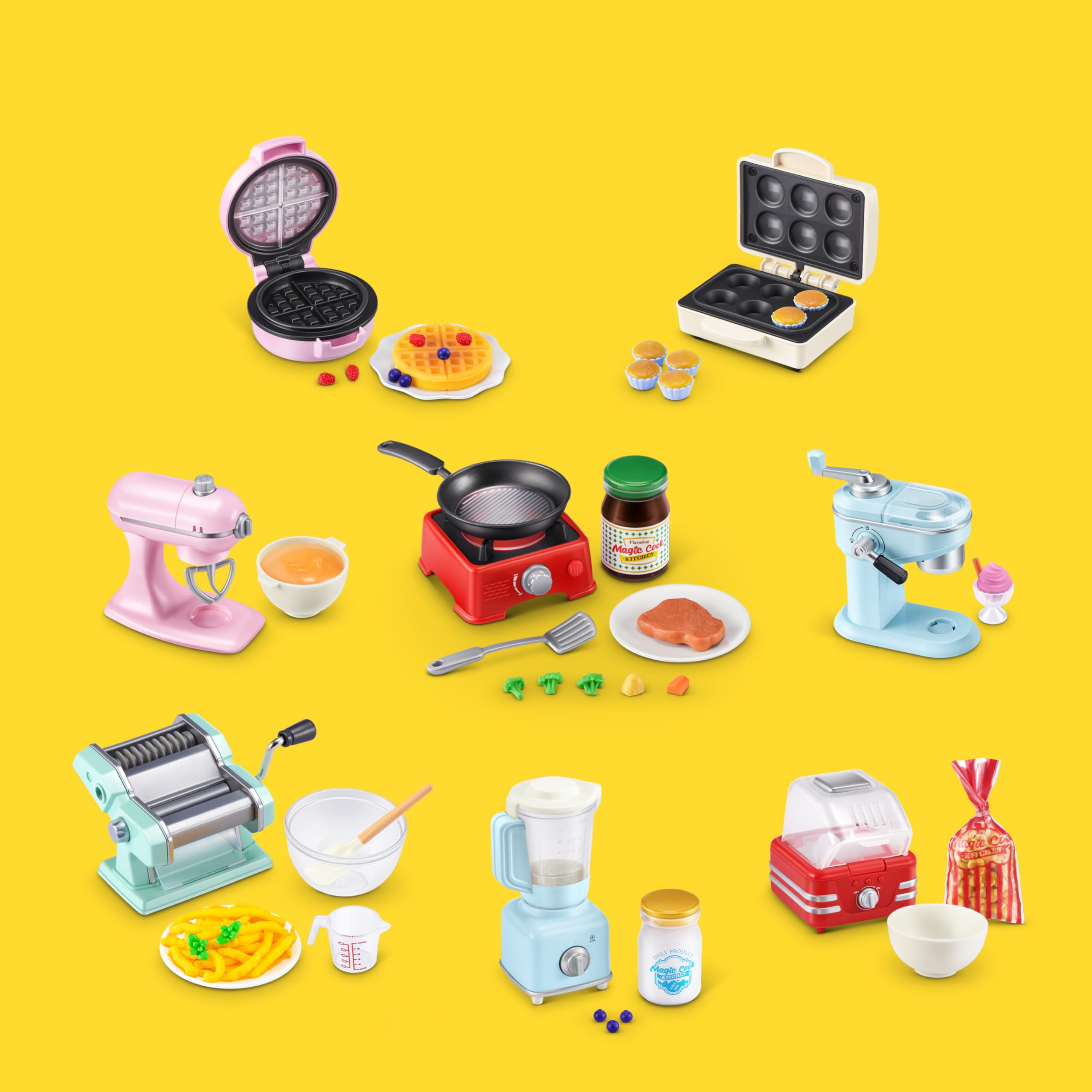 Mini Brands Magic Cook Kitchen Cup Cake Maker - Working UV Light | Miniature | Ages 3+ 4