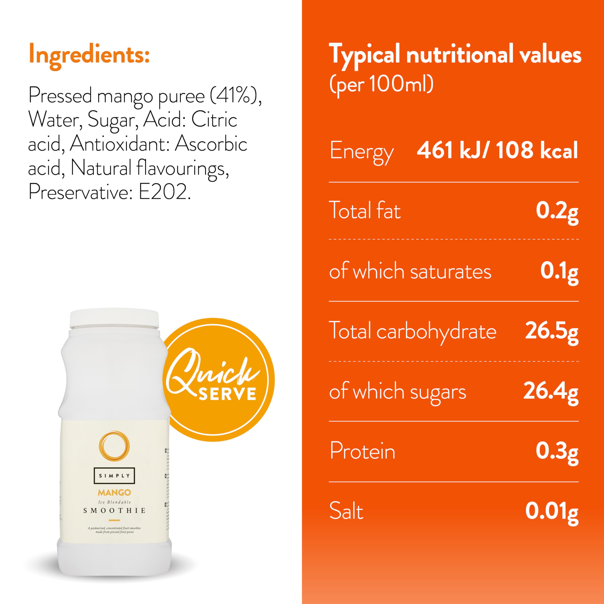 Simply - Mango Smoothie Vegan Blendable Concentrated Smoothie Mix 3