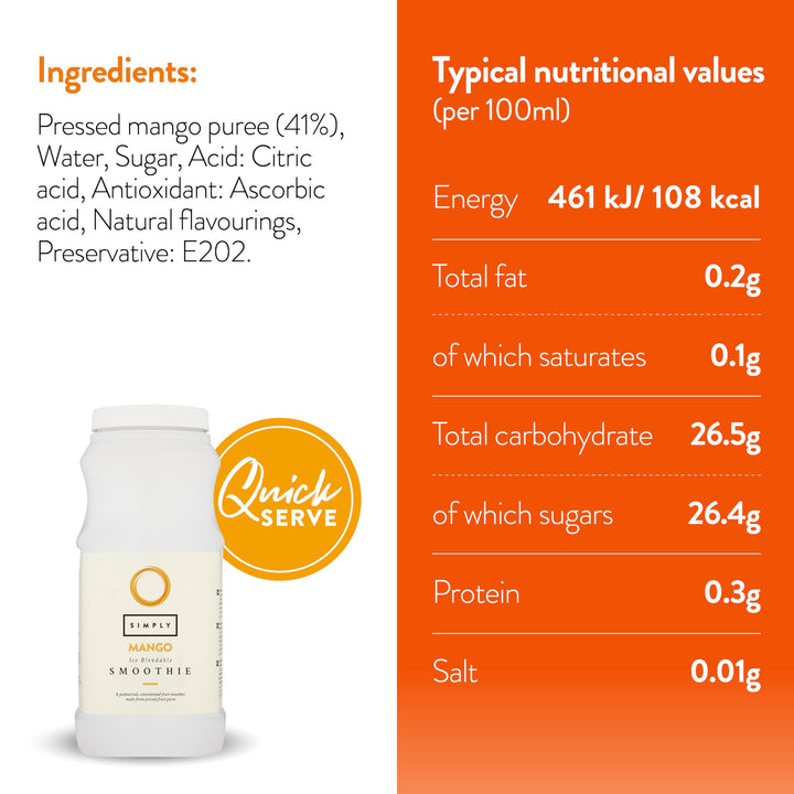 Simply - Mango Smoothie Vegan Blendable Concentrated Smoothie Mix