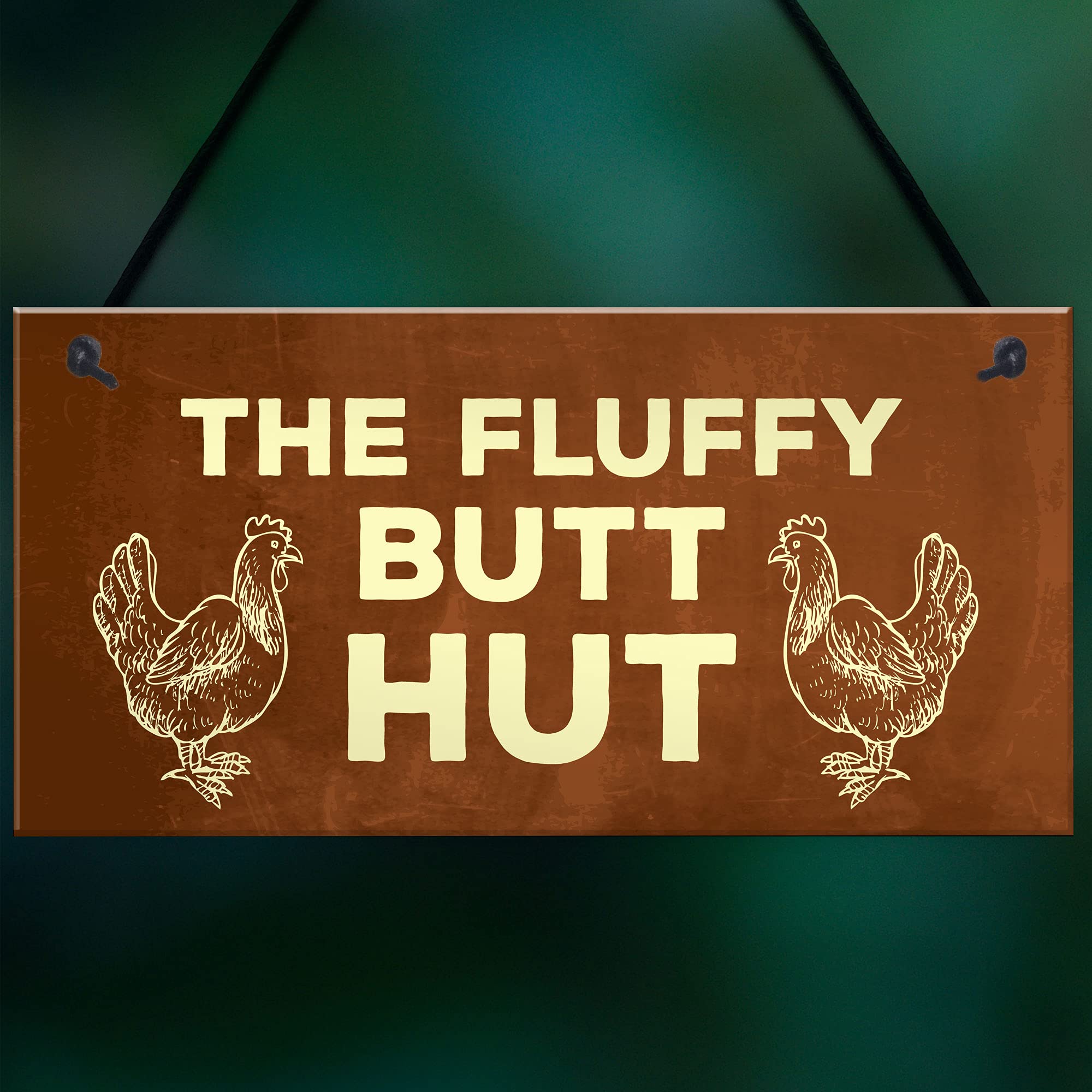 RED OCEAN Funny Chicken Coop Sign - Red PVC Plaque | 200x100mm | Made in England 8