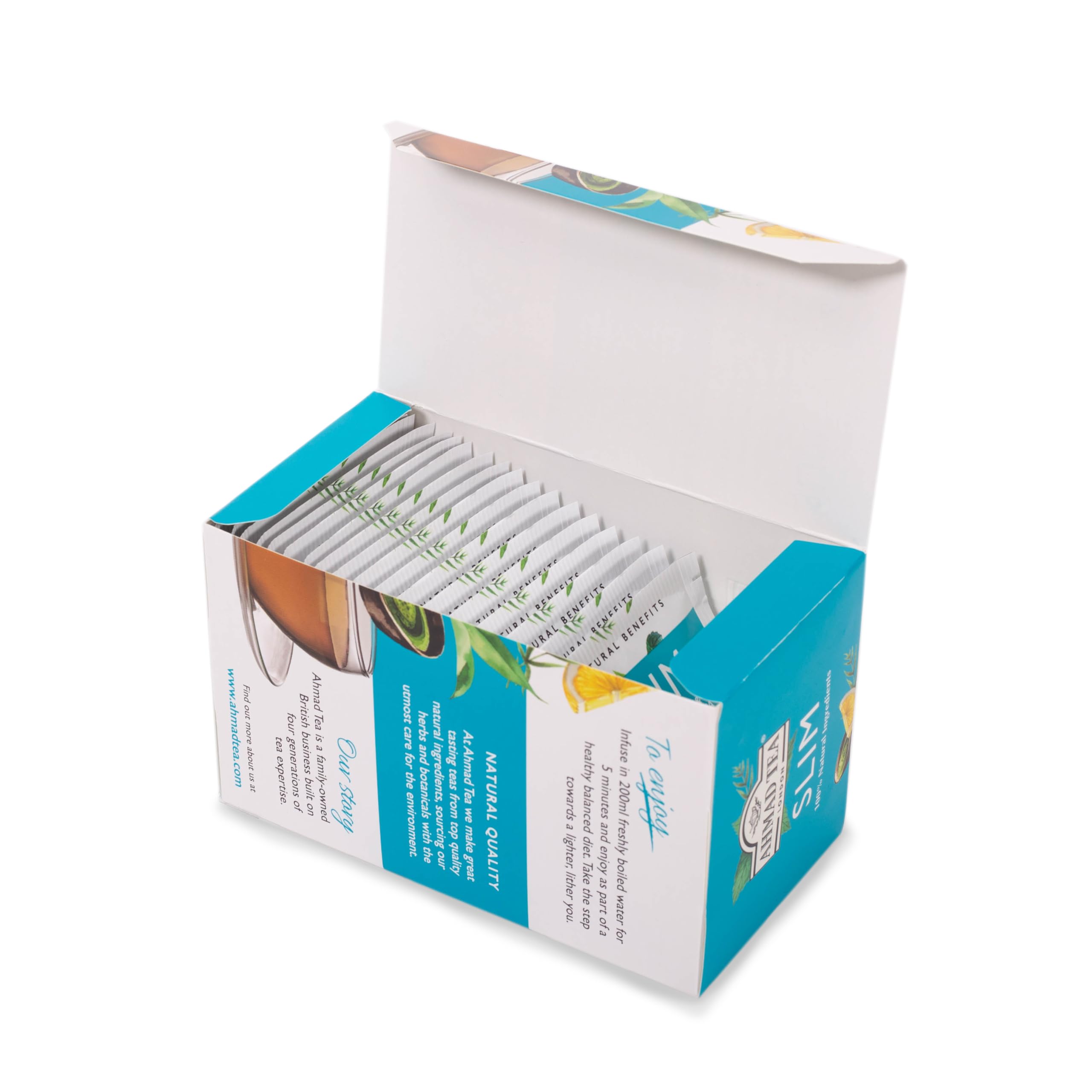 Ahmad Tea Natural Benefit Slim Infusion - Lemon, Mate & Matcha Green Tea | 20 Foil-Sealed Teabags 2
