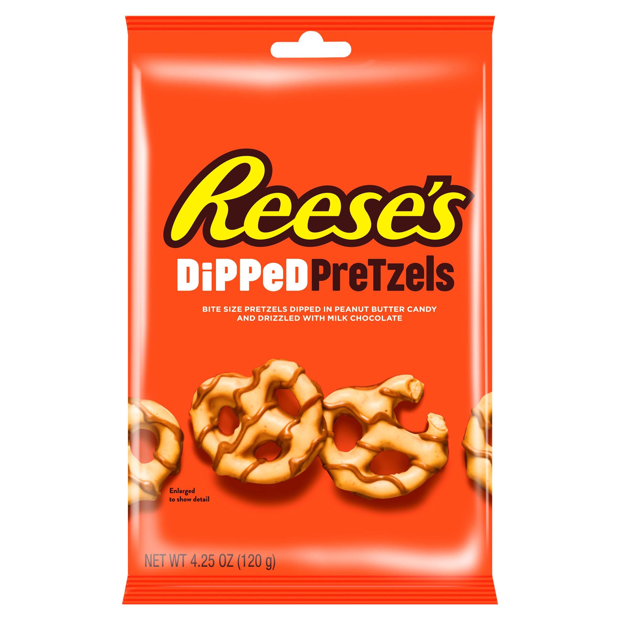 Reese's Dipped Pretzels - Milk Chocolate & Peanut Butter Snack, 120g 1