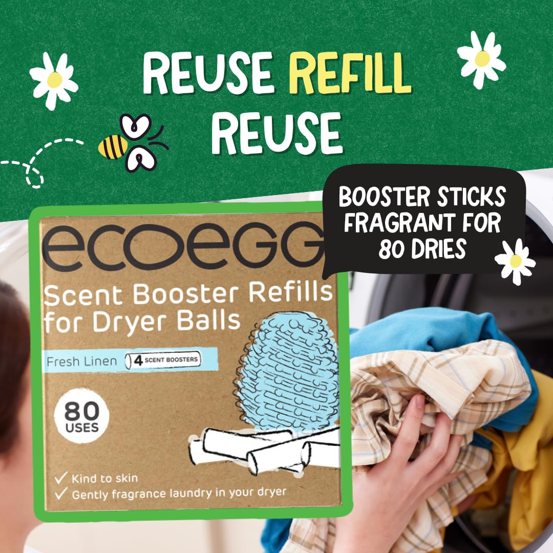 Ecoegg - Dryer Egg Fragrance Sticks Refill for Fresh Linen Scent