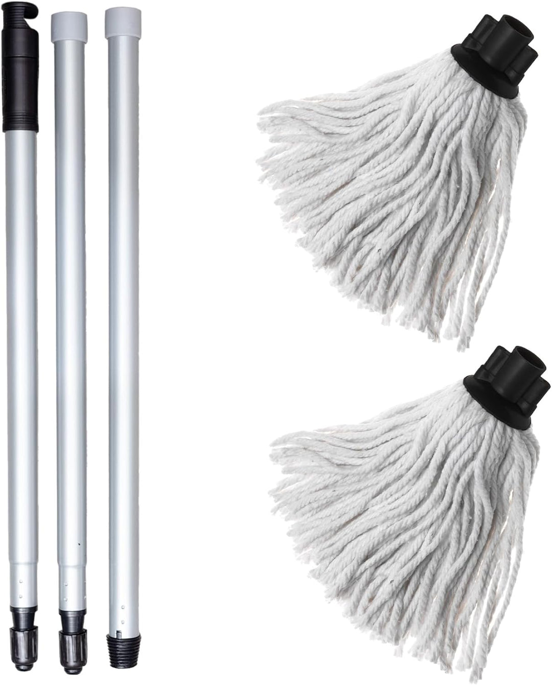 Addis Cotton Mop with 3-Piece Handle and 2 Replacement Heads