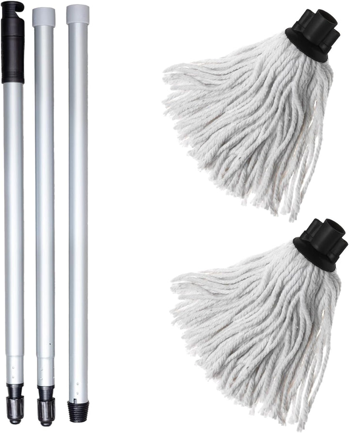 Addis Cotton Mop with 3-Piece Handle and 2 Replacement Heads