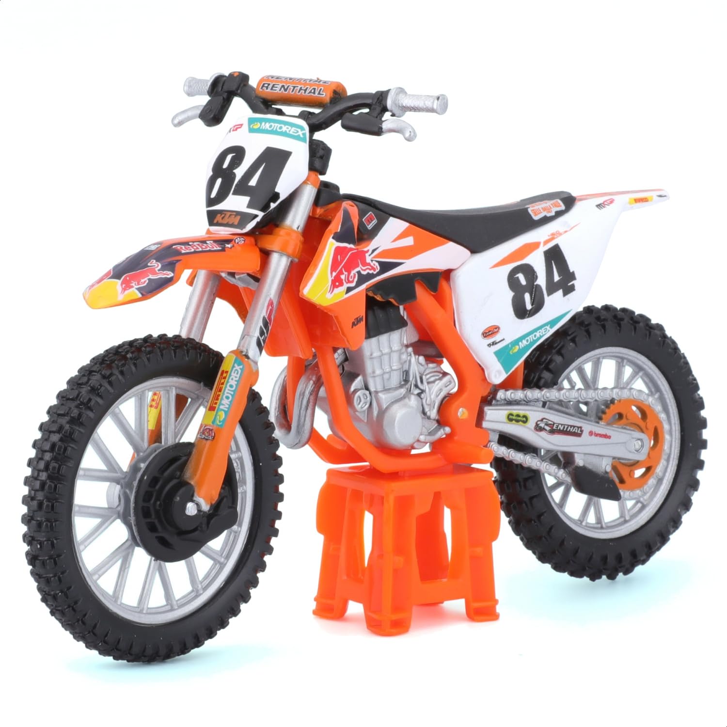 Bburago KTM 450 SX-F Factory Edition 2018 Diecast Model Motorbike 1:18 Scale Metal Orange