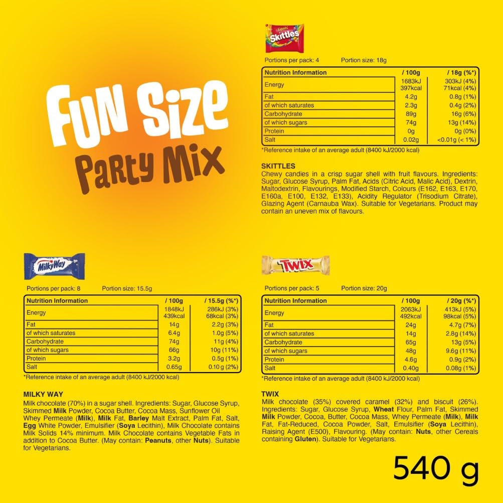 Mars Mixed Sweets Chocolate Variety Pack - 30 Fun Size Bags, 540g 11
