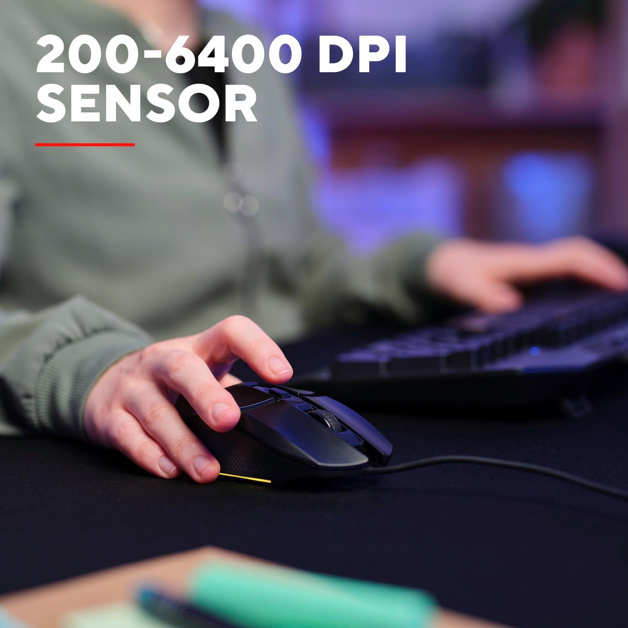 Trust Gaming GXTrust 1109 Vylax Gaming Mouse - 6 Programmable Buttons, 200-6400 DPI, RGB LED Lighting, 1.5m Cable, Black 12