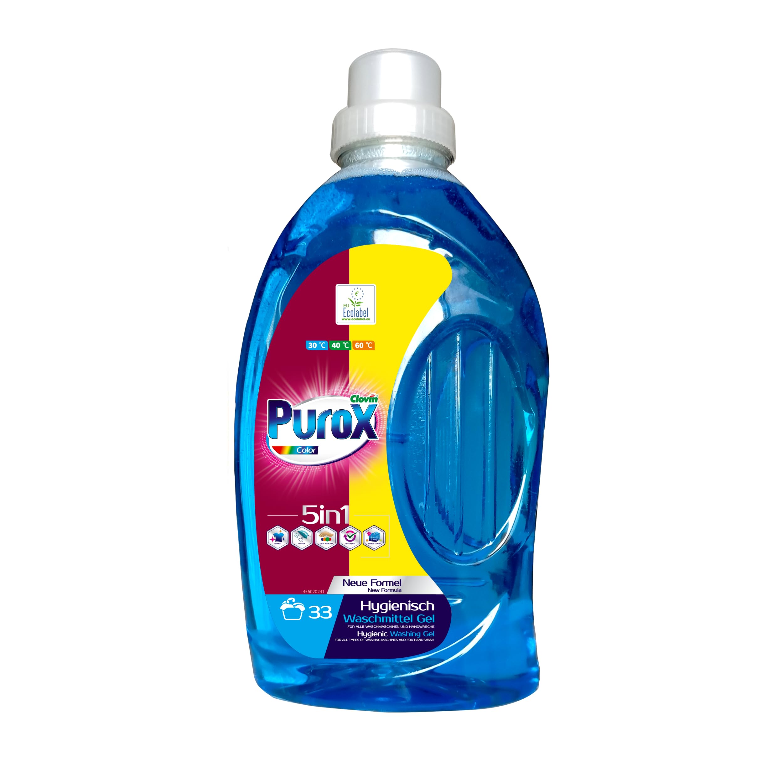 Clovin Purox Color Liquid Detergent Gel for Coloured Clothes, 1 L (33 Washes) 1