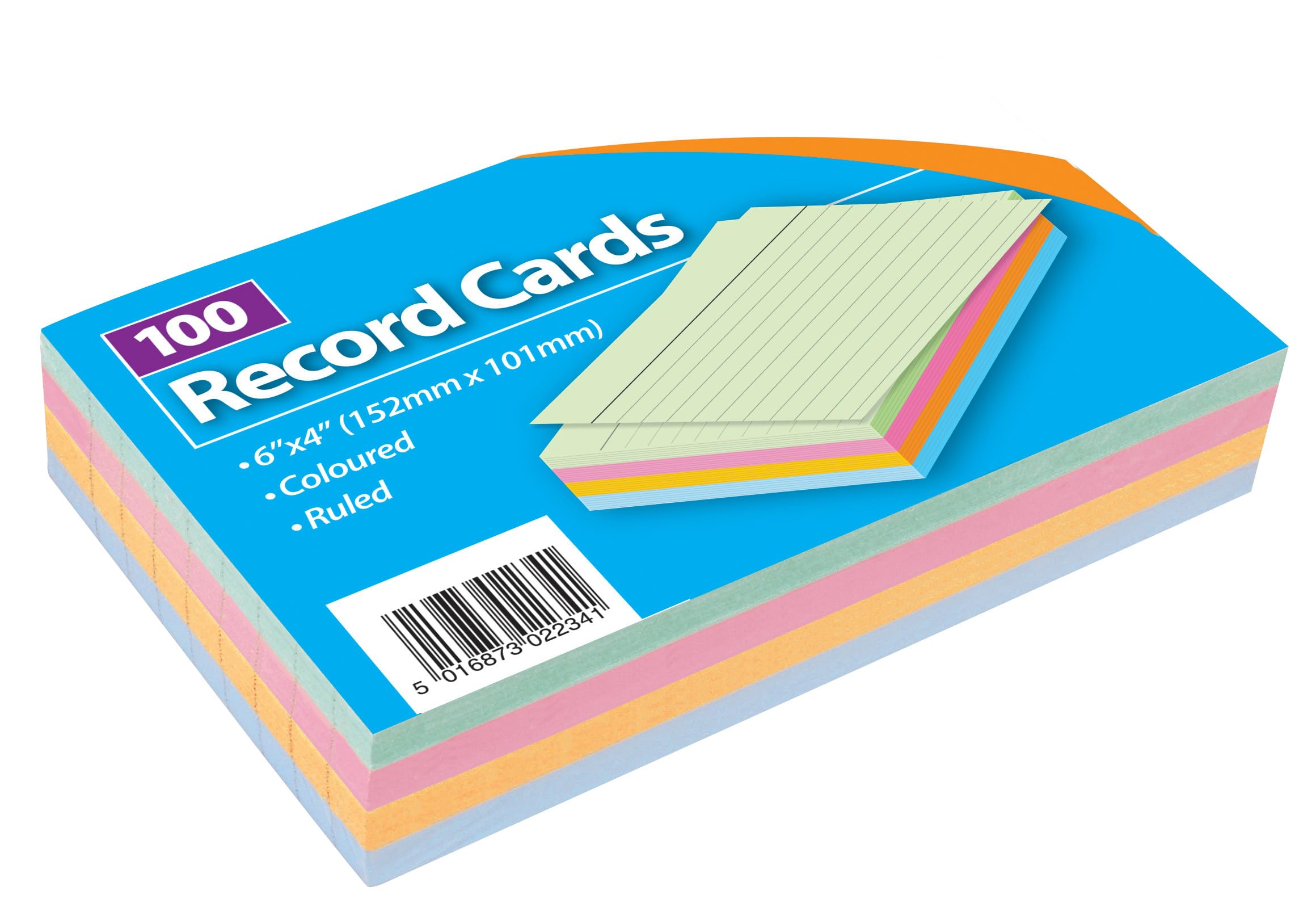 1ABOVE A6 Lined Index Cards with Headline, Multi-Coloured, 100 Pack