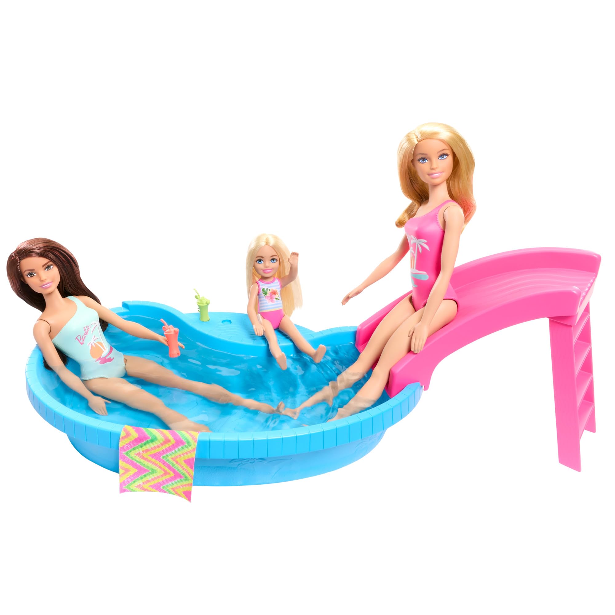 Barbie Pool Playset - Includes Barbie Doll, Pool, Slide & Accessories | Ages 3+ 3