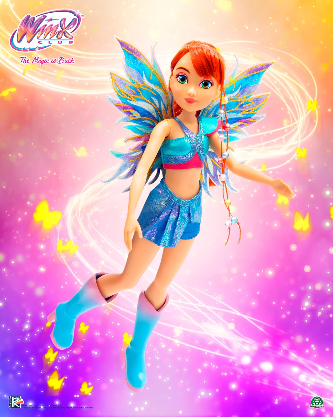 Winx Club Bloom Fairy Doll - 26 cm, Articulated Joints, Removable Glitter Wings | Ages 4+ 8