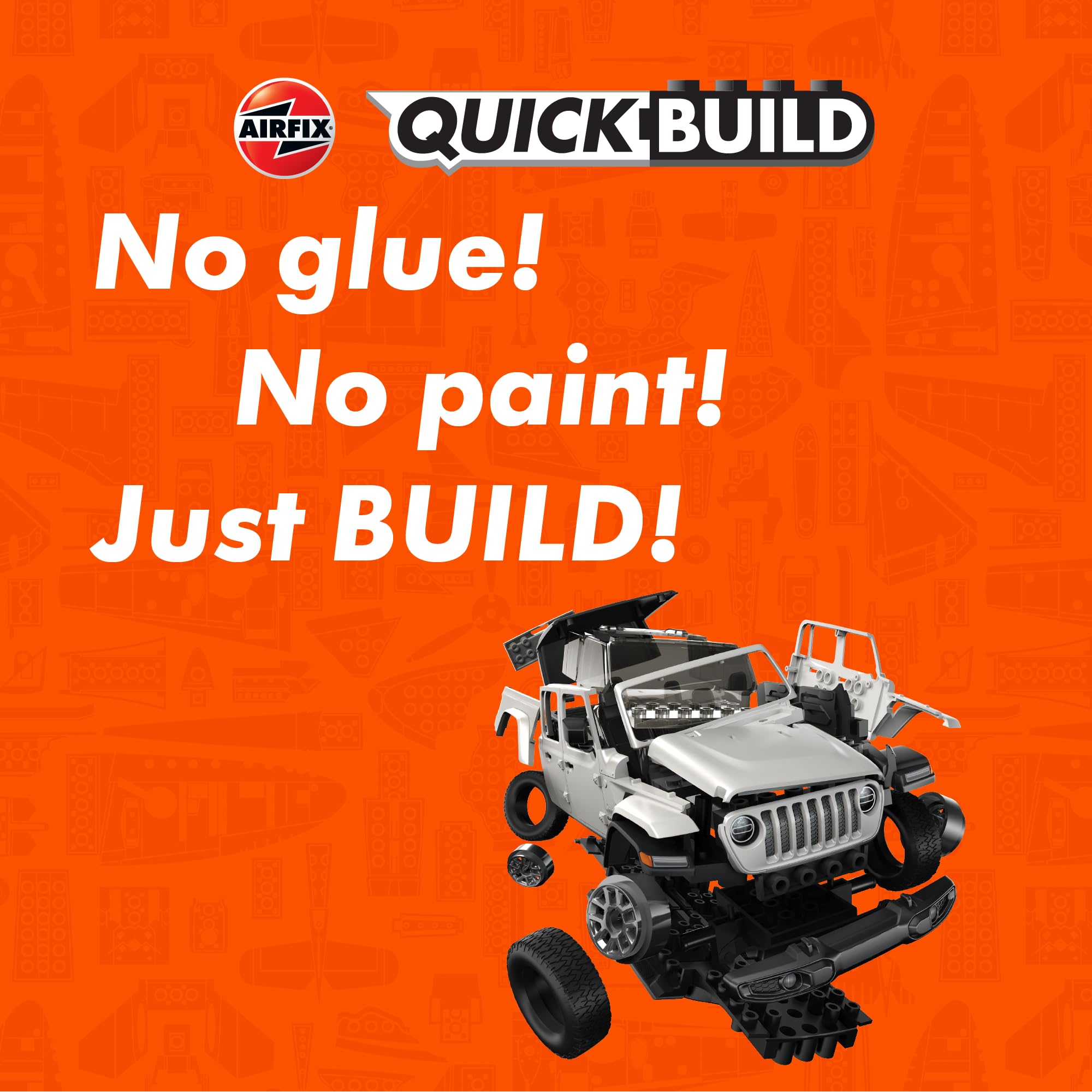 Airfix QUICKBUILD Jeep Gladiator Model Car Kit - No Glue Plastic Model for Kids 6+ 7