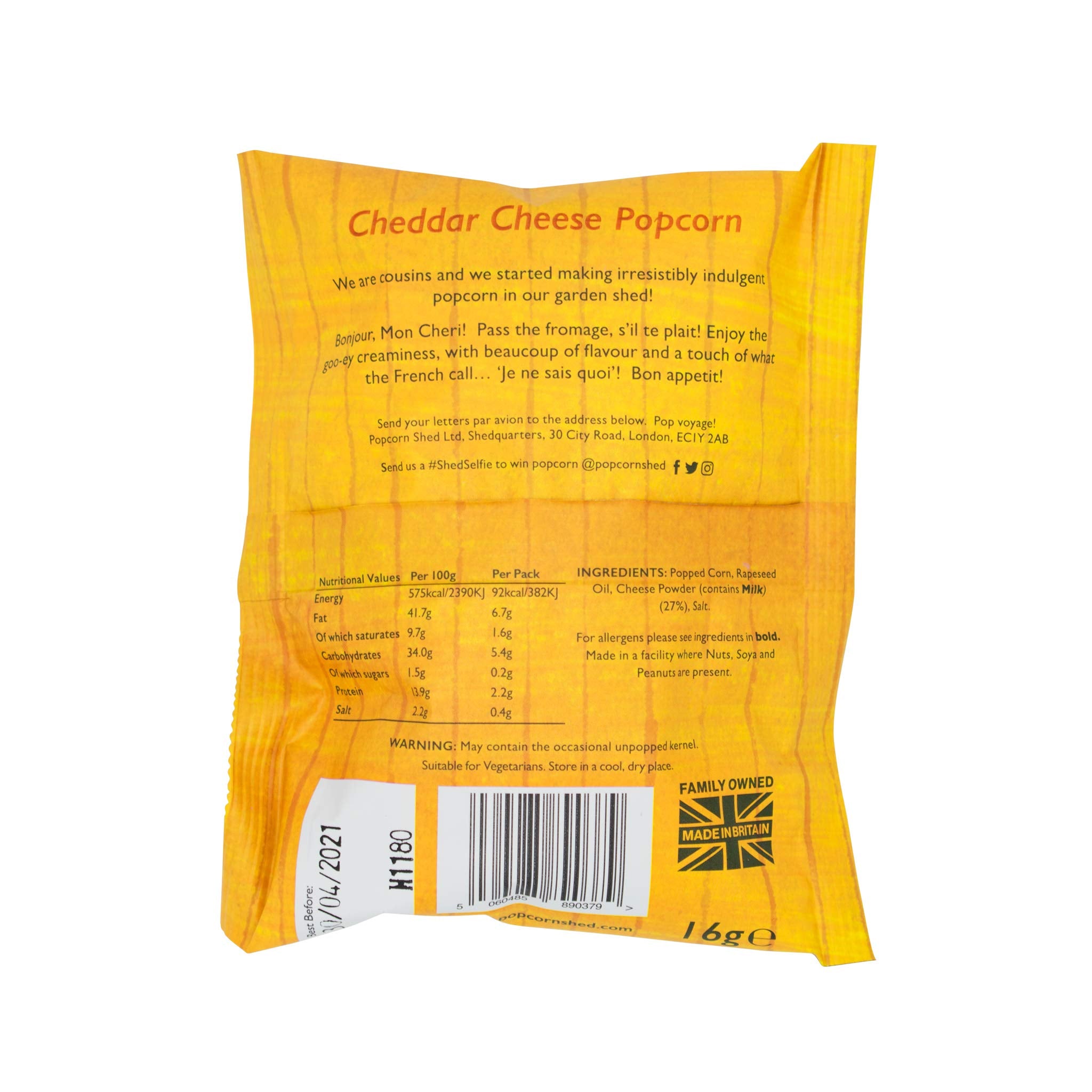 Popcorn Shed Say Cheese Gourmet Popcorn Snack Pack - Cheddar Cheese Flavour 3