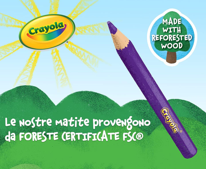 Crayola 24 Coloured Pencils - Pre-Sharpened Art Supplies for Kids