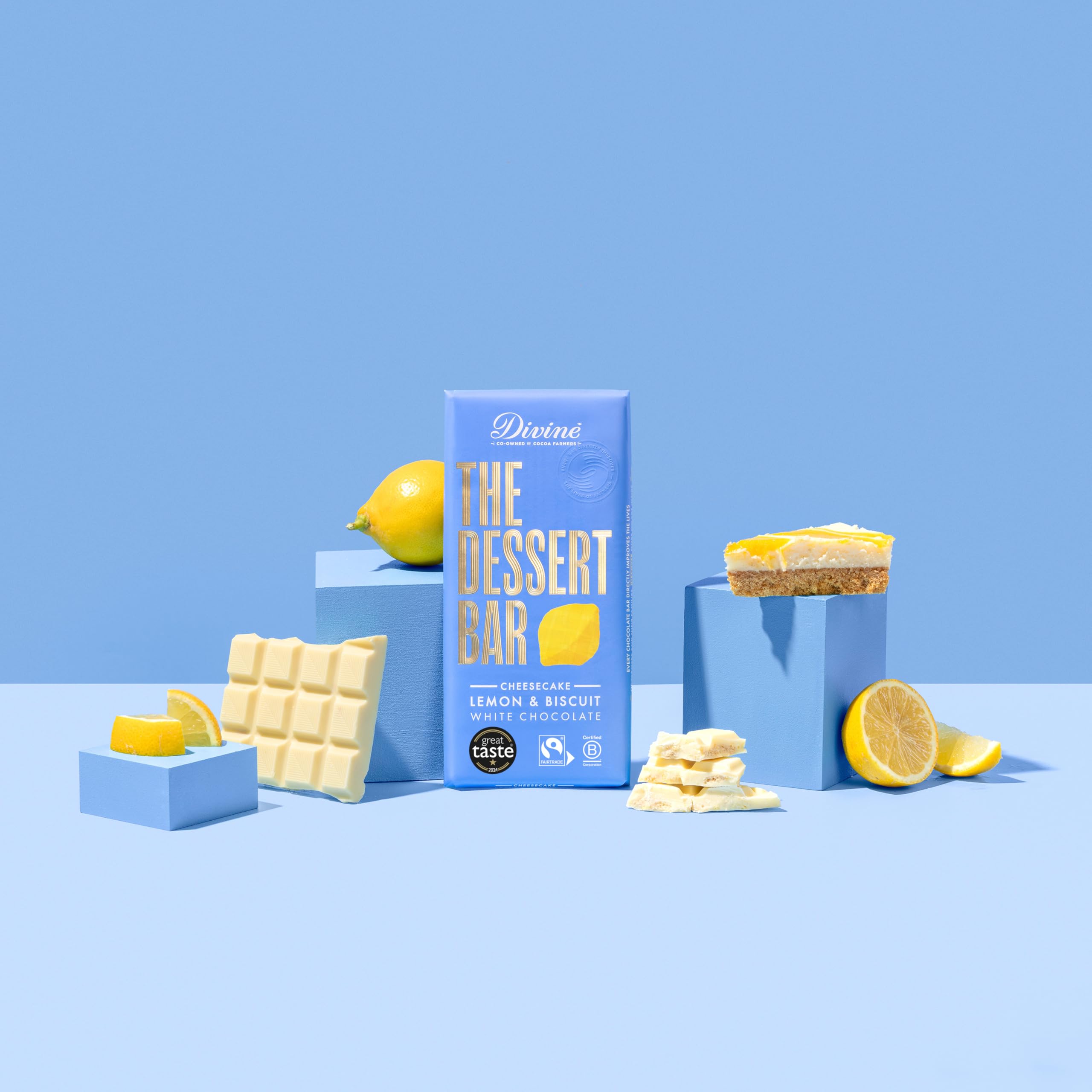 Divine Chocolate Lemon Cheesecake Dessert Bar with Lemon Crips | 180g