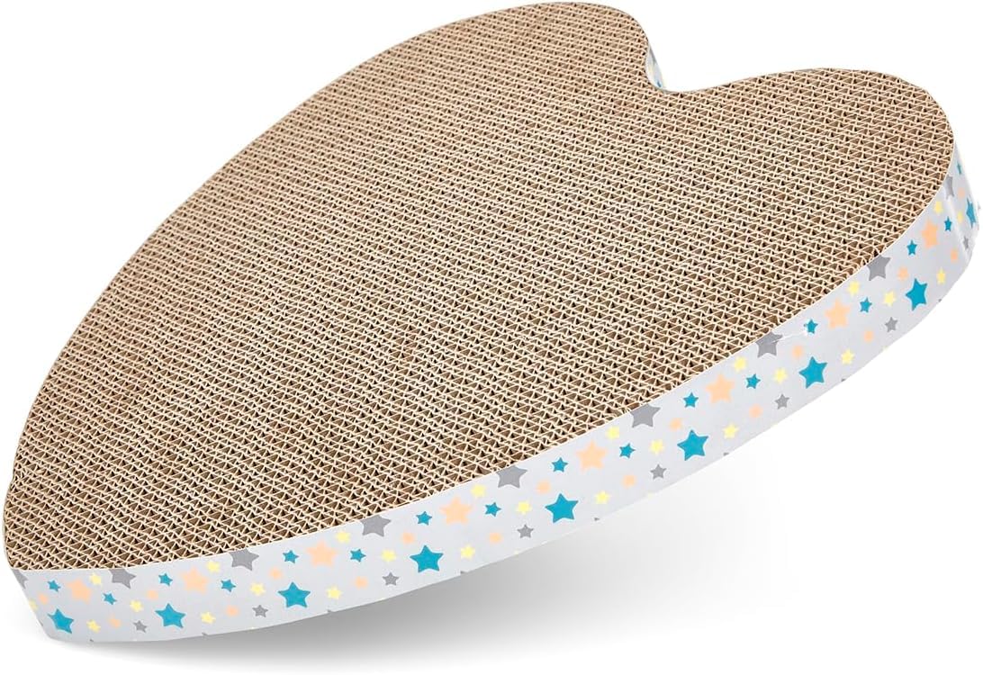 Petface Cardboard Heart Cat Scratcher - Durable & Catnip Infused | 330x330mm 4