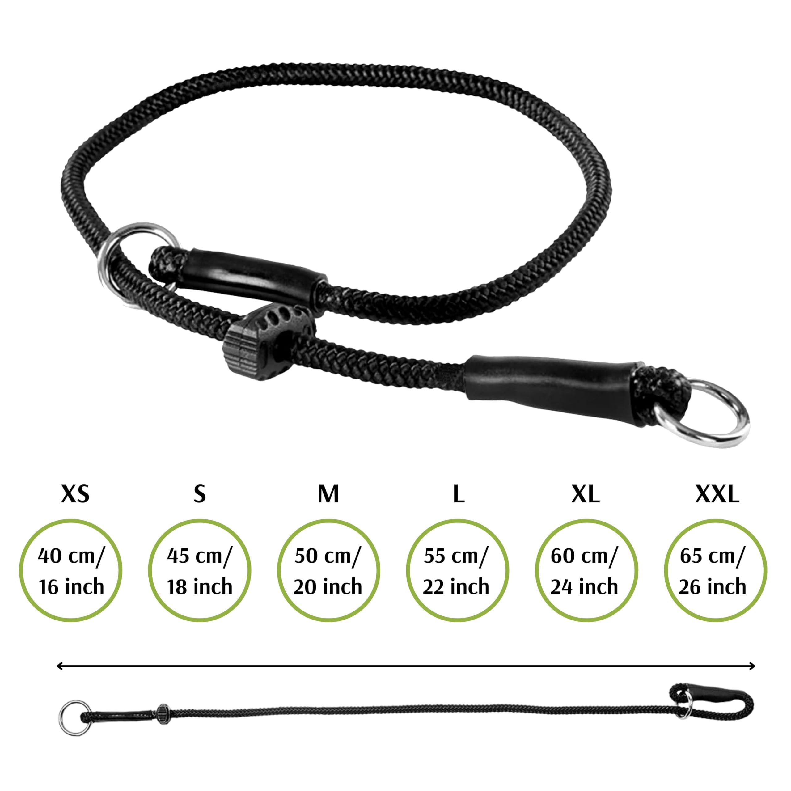 DINGO GEAR Choke Collar for Dog Training - Handmade Cord, Waterproof Black, Size M (50 cm) 8