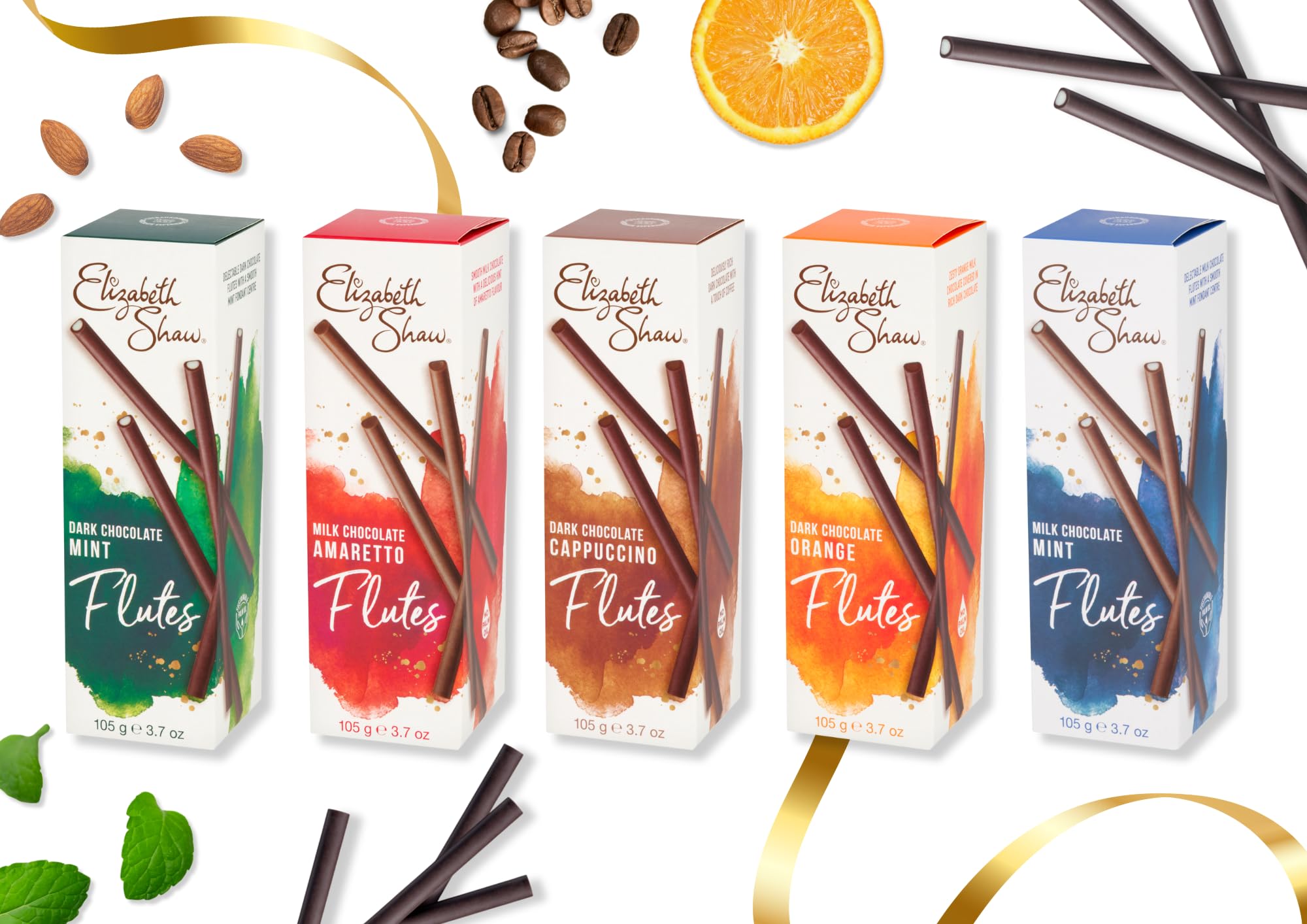 Elizabeth Shaw Dark Chocolate Orange Flutes 105g - Milk Chocolate with Orange Centre 2