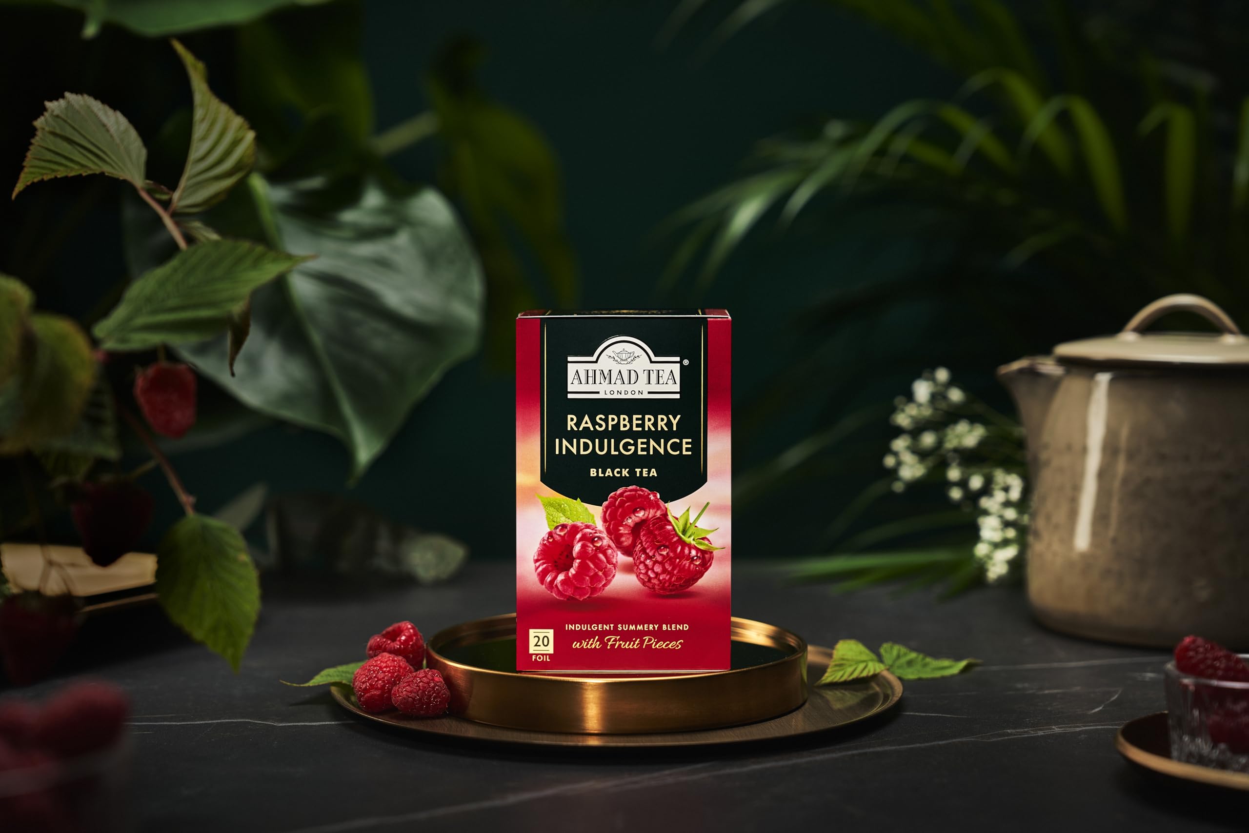 Ahmad Tea Raspberry Indulgence Fruit Black Tea - 20 Teabags | 40g | Sugar-Free 2