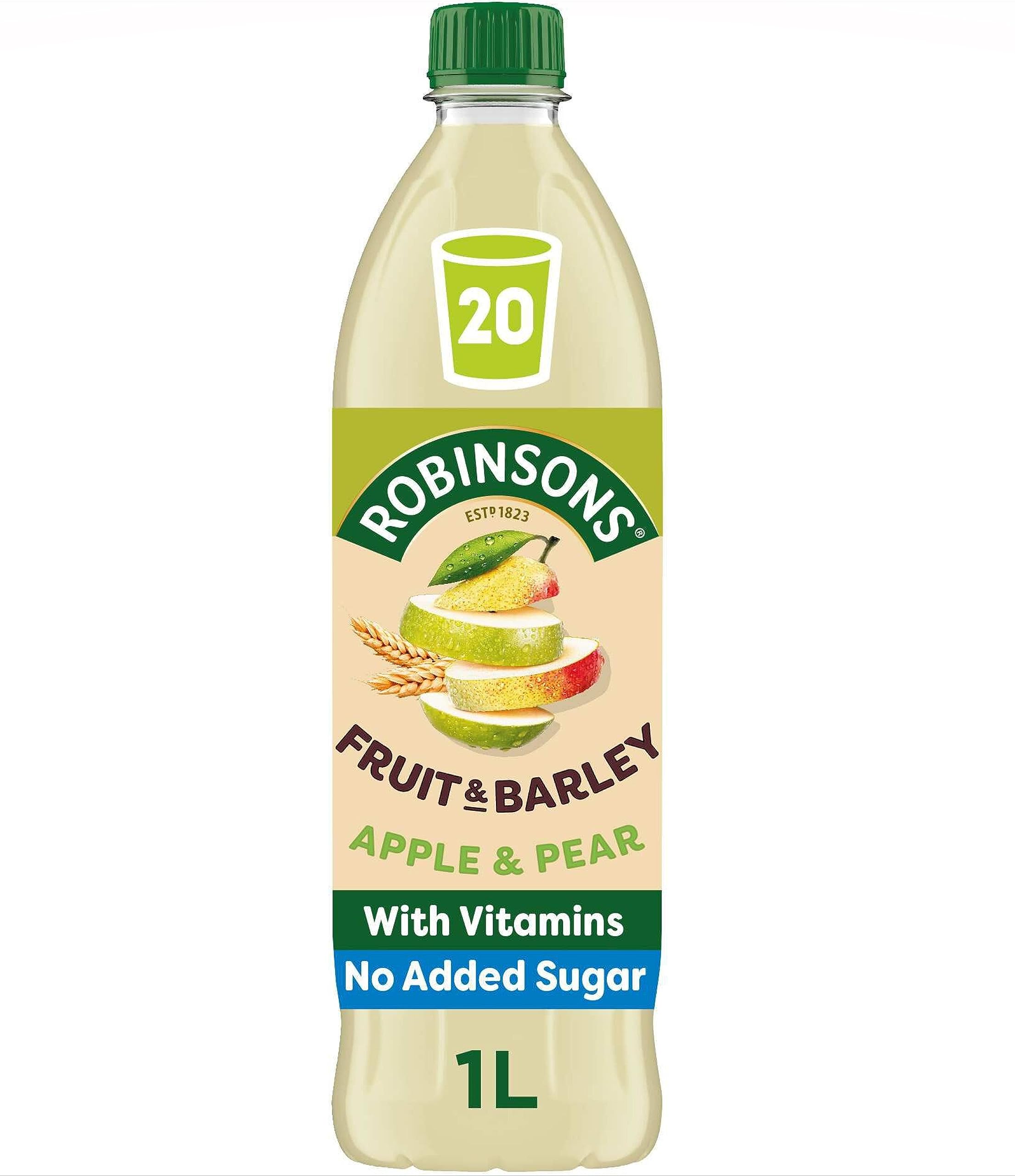 Robinsons Fruit & Barley Apple & Pear Squash Concentrate | 1L Bottle | No Added Sugar 1