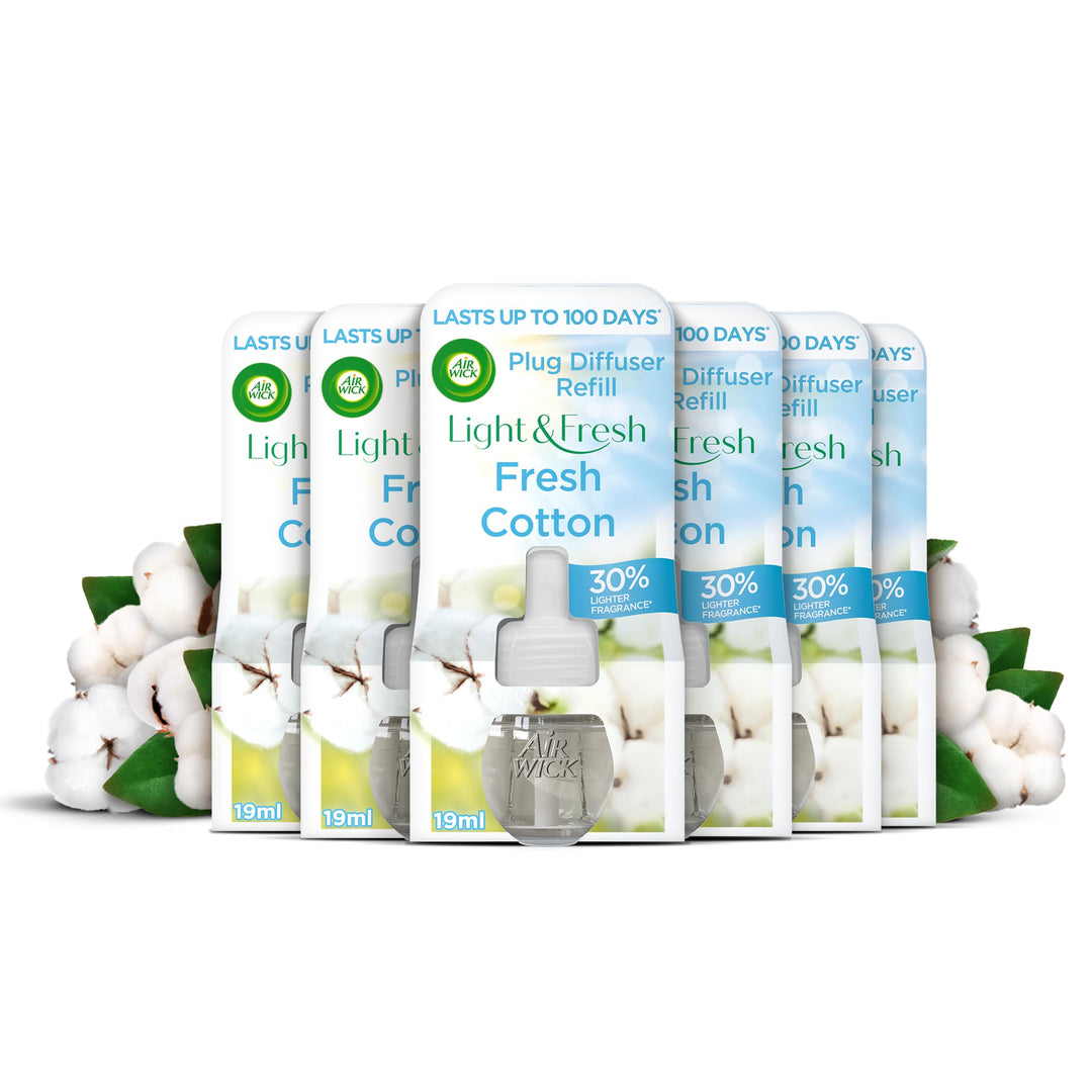 Air Wick - Plug in Diffuser Refill Fresh Cotton Scented Oil 6 x 19ml