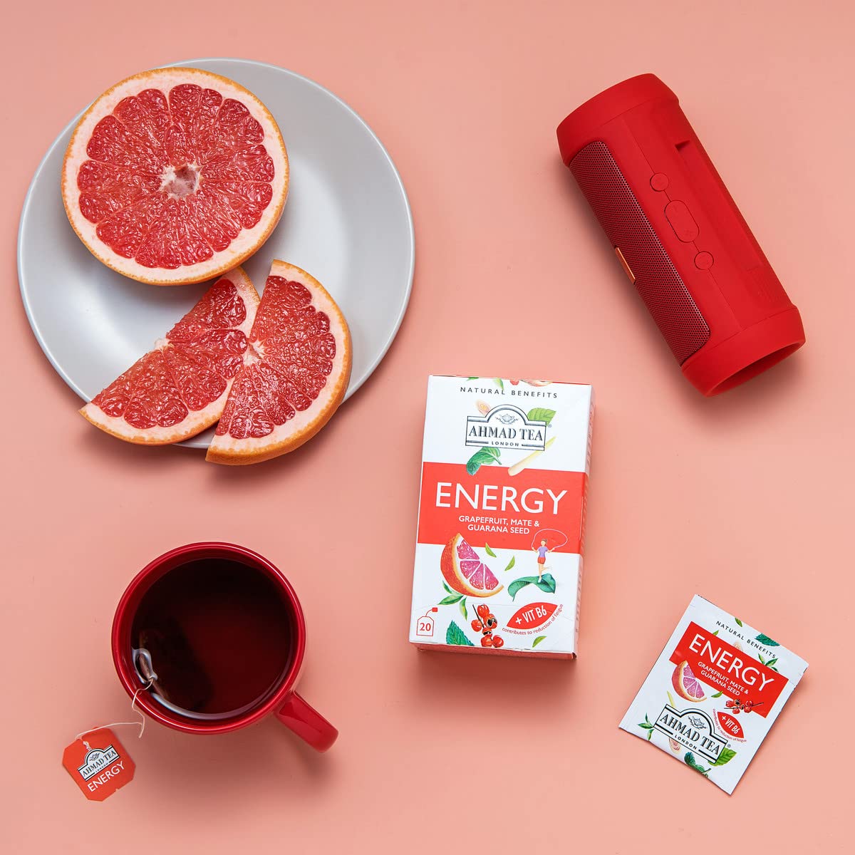Ahmad Tea Natural Benefit Energy Tea - Grapefruit, Mate & Guarana Seed Blend | 20 Count Teabags 3