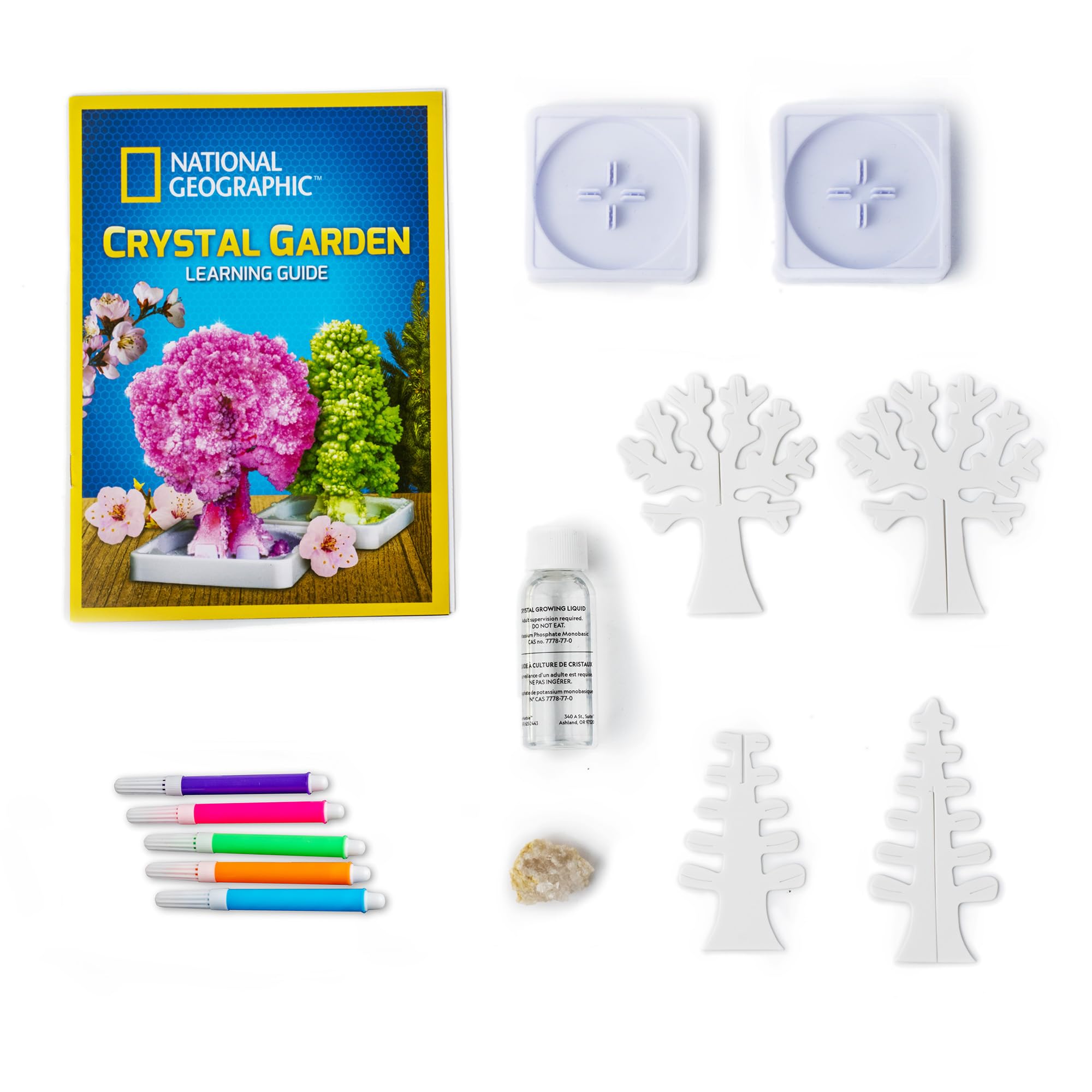 National Geographic Crystal Garden Growing Kit - Pink & Green Crystal Trees | Ages 8+ 2
