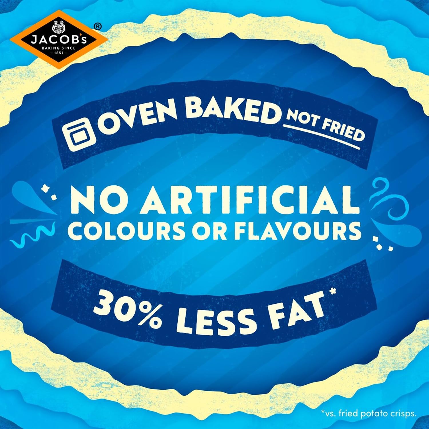 JACOB'S Crinklys Salt & Vinegar Baked Snacks - Oven Baked | Suitable for Vegetarians | 150g Share Bag 2