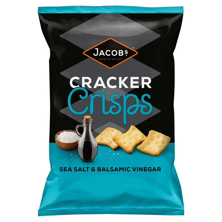 Jacob's Cracker Crisps Sea Salt & Balsamic Vinegar Flavour, 150g Sharing Bag