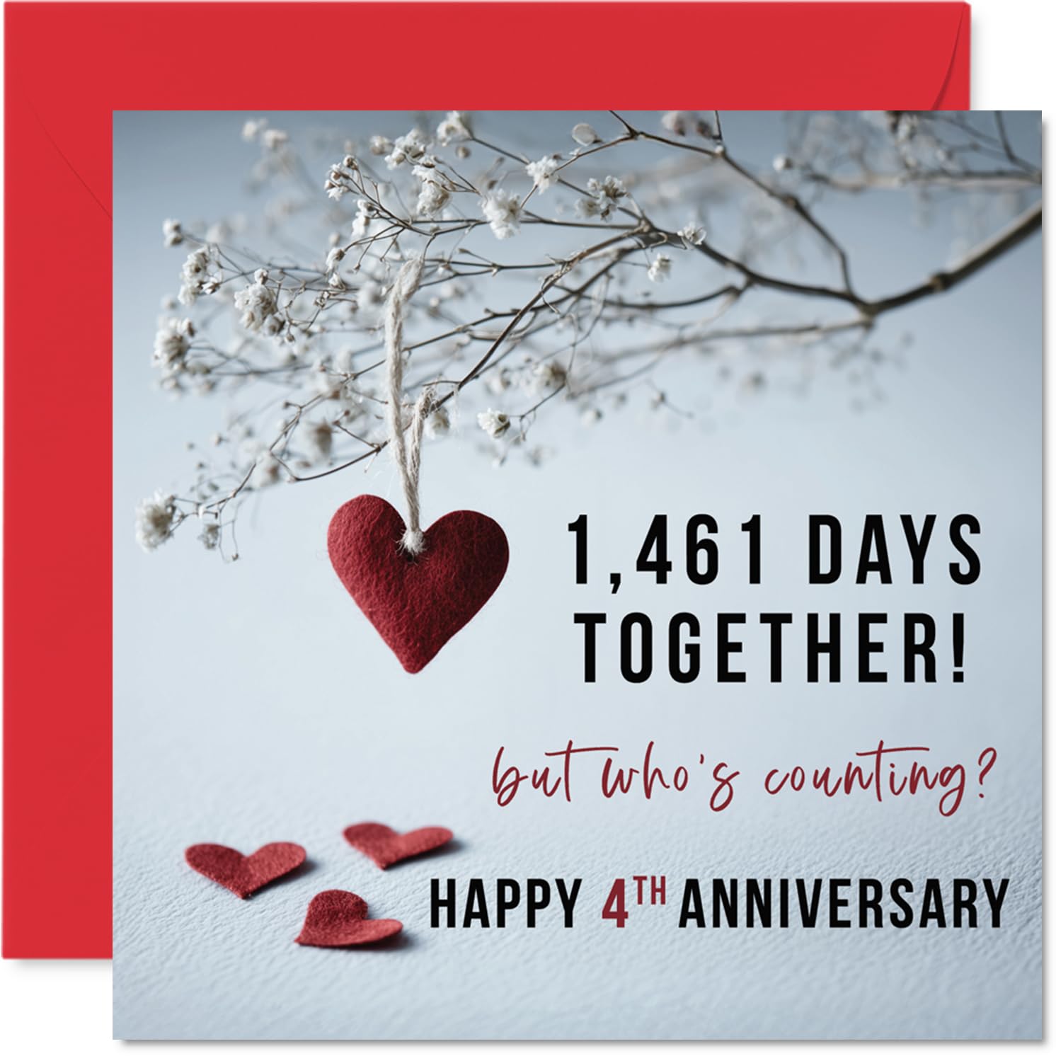 Stuff4 4th Anniversary Card for Women Men - 1461 Days Together! 145mm Greeting Card 1