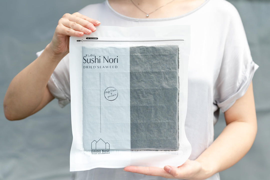 Emma Basic Seaweed Sushi Nori 40 Full Sheets - Young & Crunchy, High Protein, High Fibre