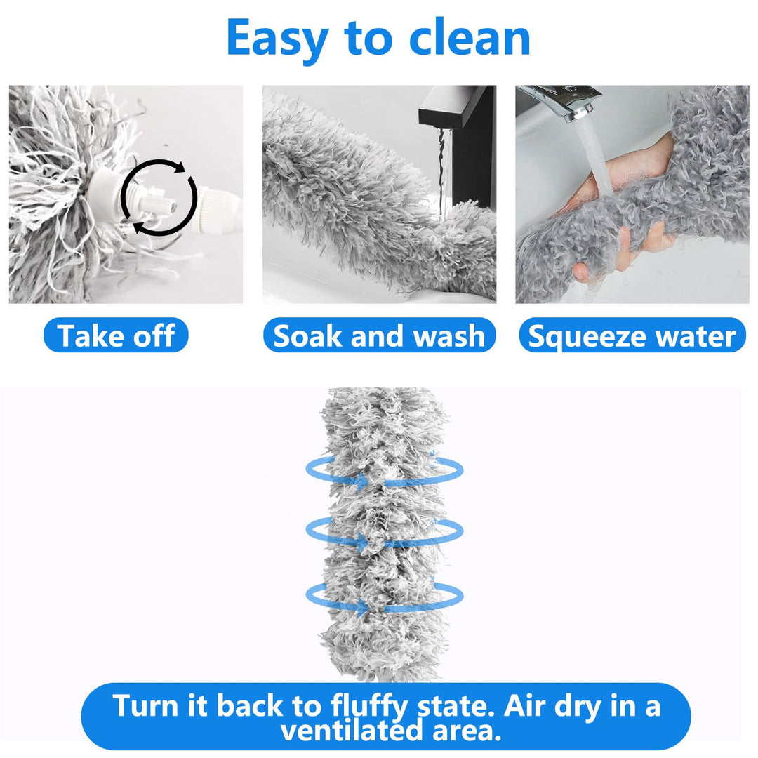 ASelected Extendable Microfiber Duster with 108" Telescoping Pole - 80-275cm Adjustable Height for Ceilings, Fans & Blinds