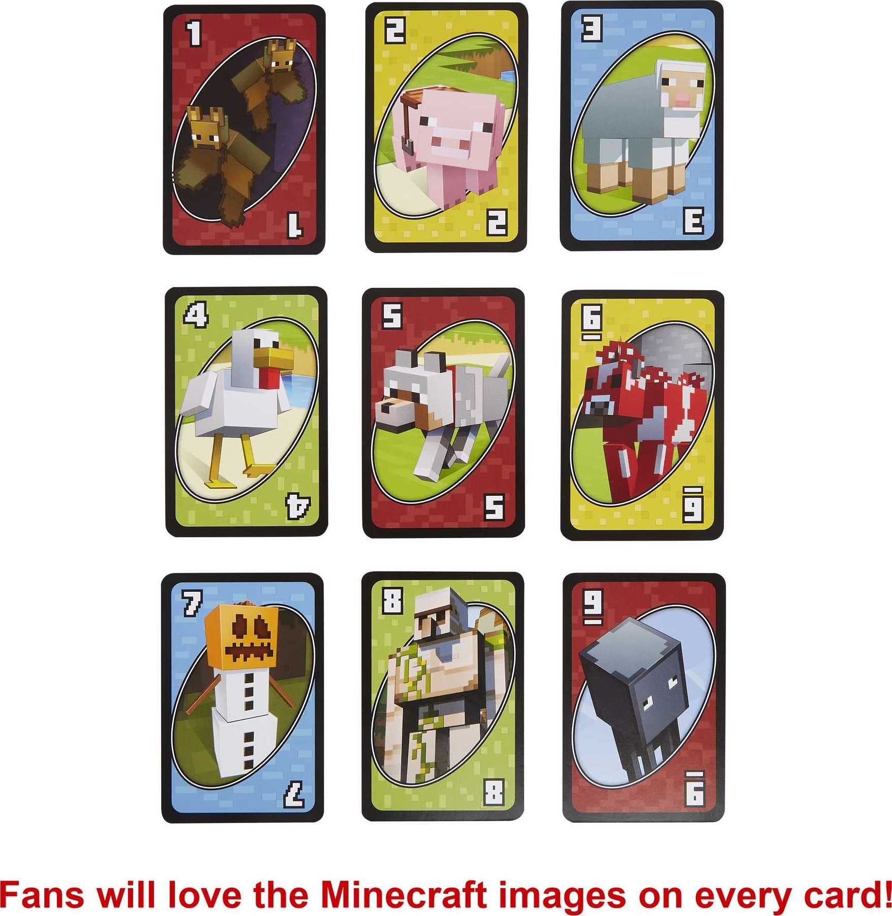 Mattel Games UNO Minecraft Card Game | 2-10 Players | Ages 7+ | Multicolor 3