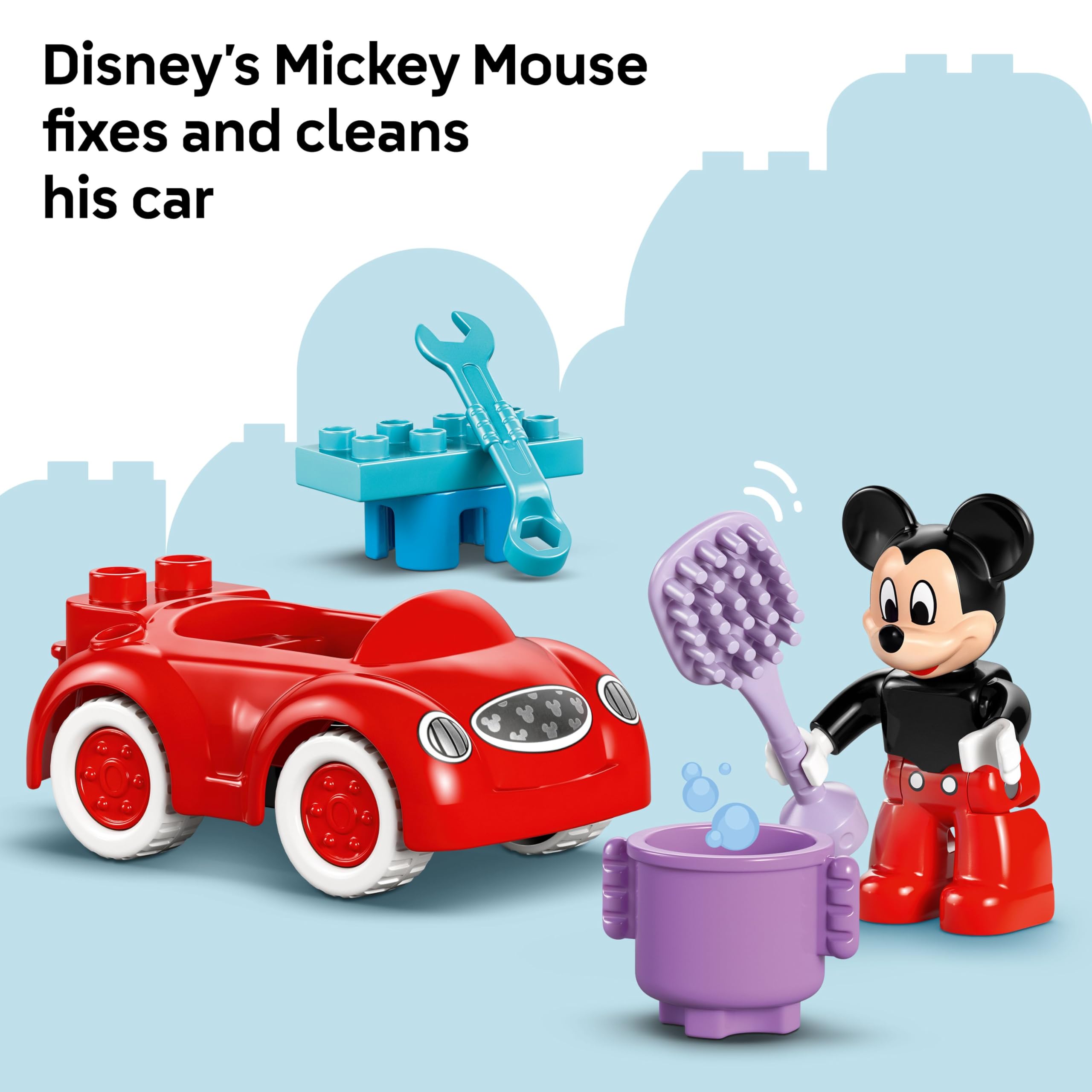LEGO DUPLO Disney Mickey Mouse Clubhouse & Car Set - Building Toy for Toddlers 2+ 5