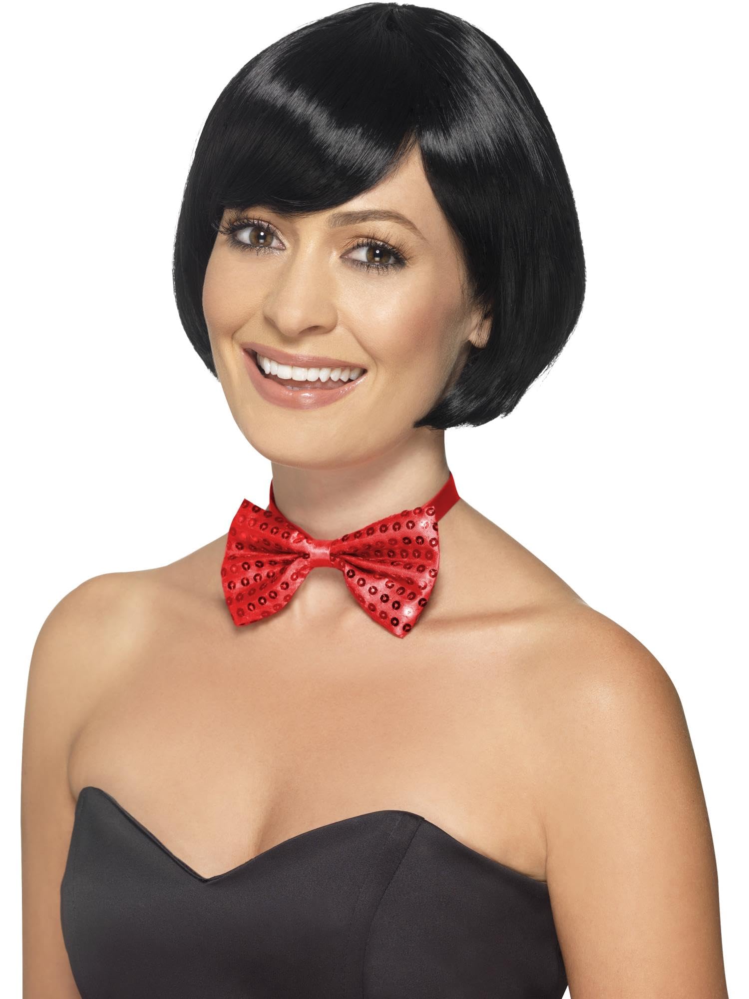 Smiffys Sequin Bow Tie Red - Fancy Dress Party Carnival Comedy Accessory 2
