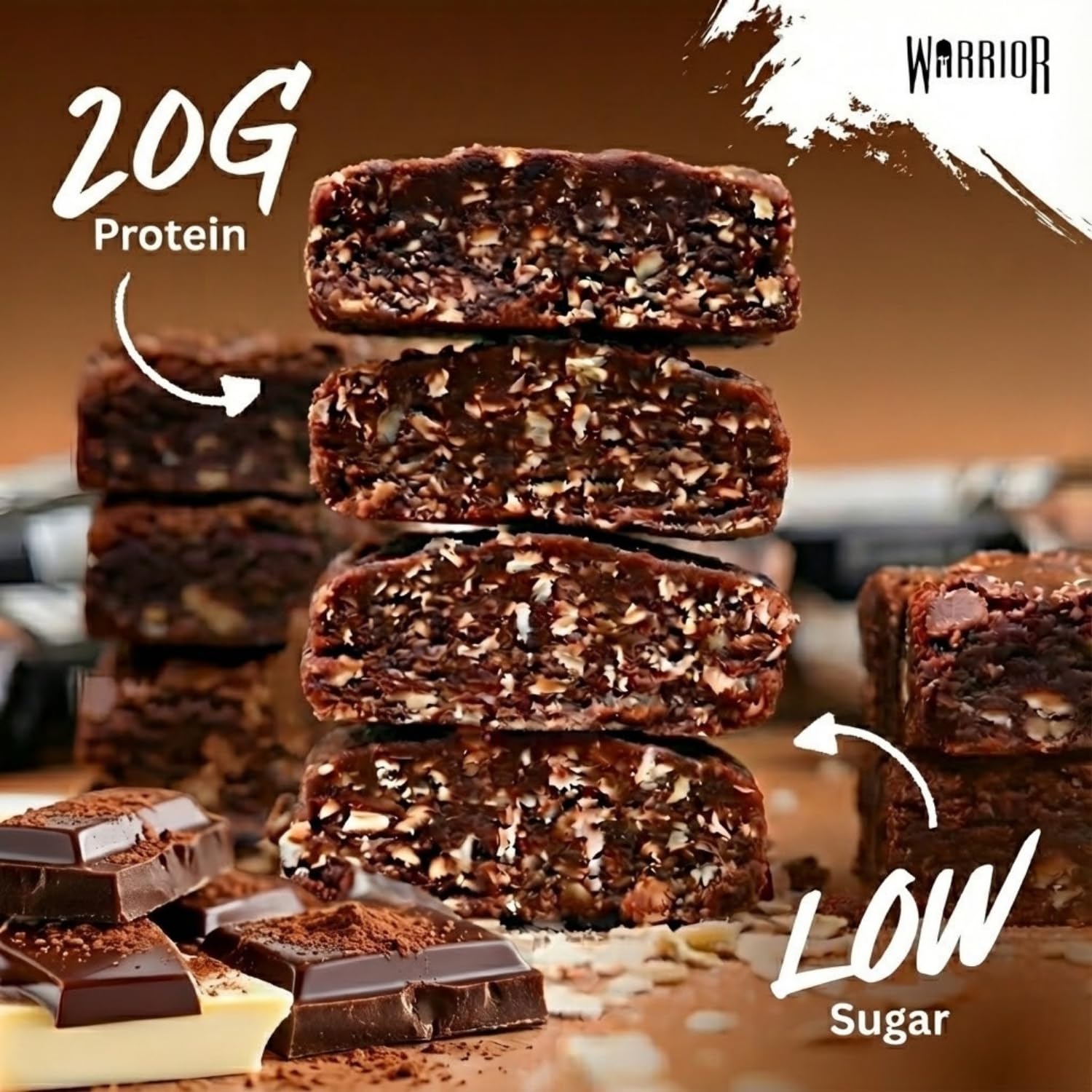 Warrior RAW Protein Bars - 20g Protein Per Bar | Low Sugar | 24 Pack 4